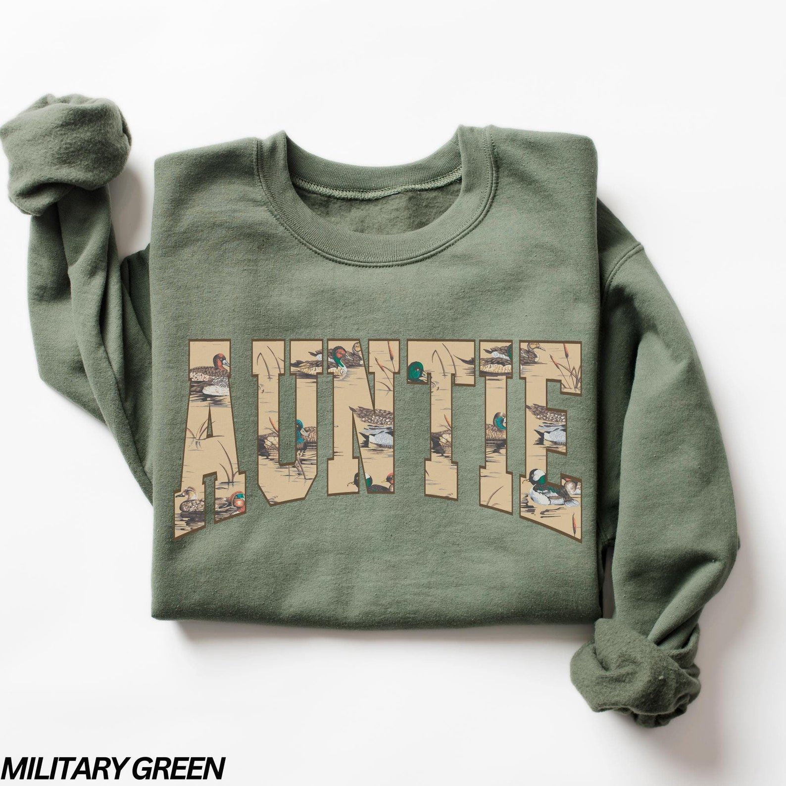 Hunting Auntie Sweatshirt, Duck Hunting Shirt, Mama of Hunters, Camo Aunt Sweatshirt, Hunting Season, Auntie Shirt, Fall Sweatshirt for Her 1