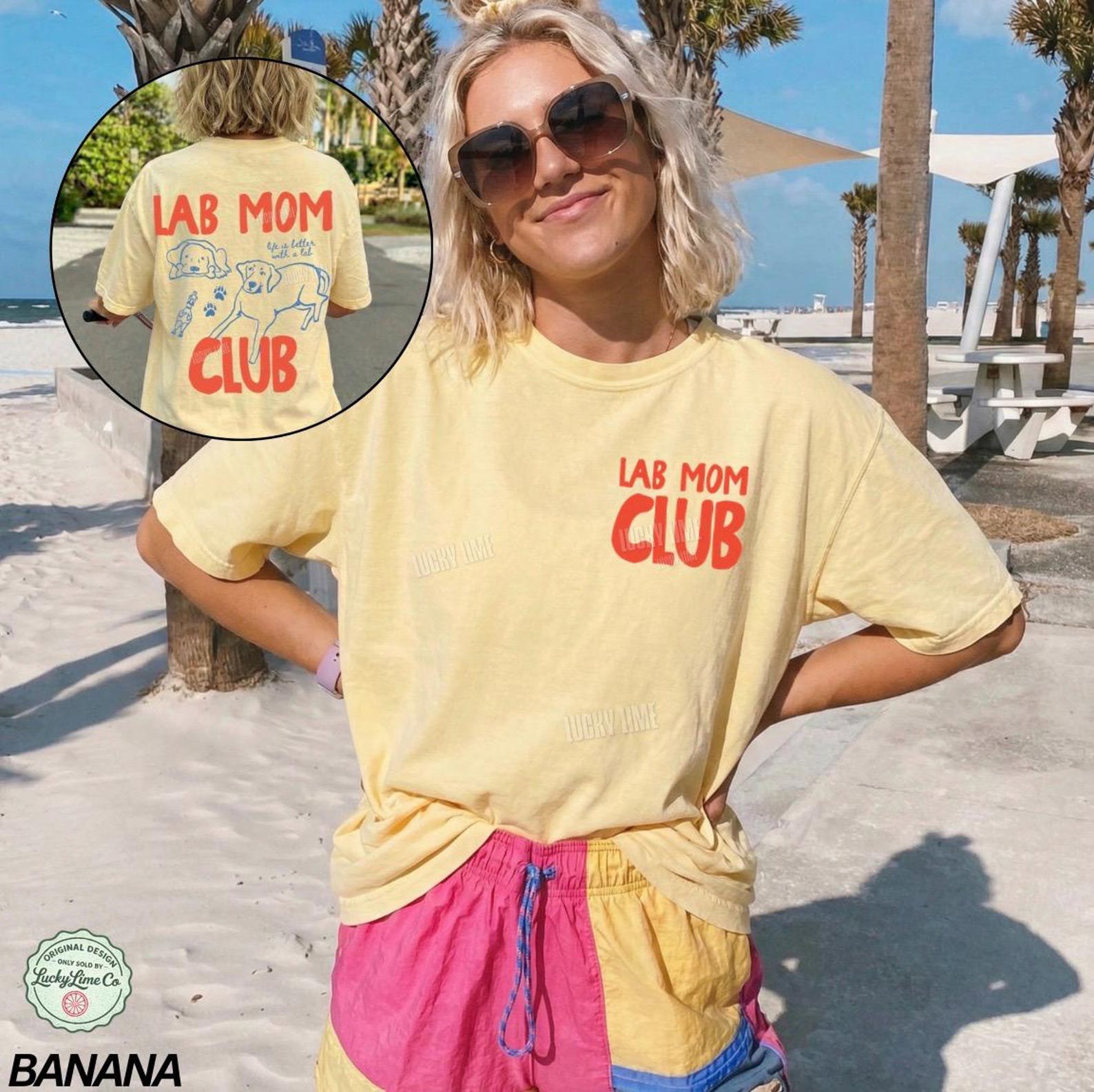 Lab Mom Club Shirt, Labrador Retreiver Dog Mom Shirt, Dog Lover Gift, Back Design Tee, Fur Mama Shirt, Dog Mama Graphic Tee, Pet Parent Tee 3