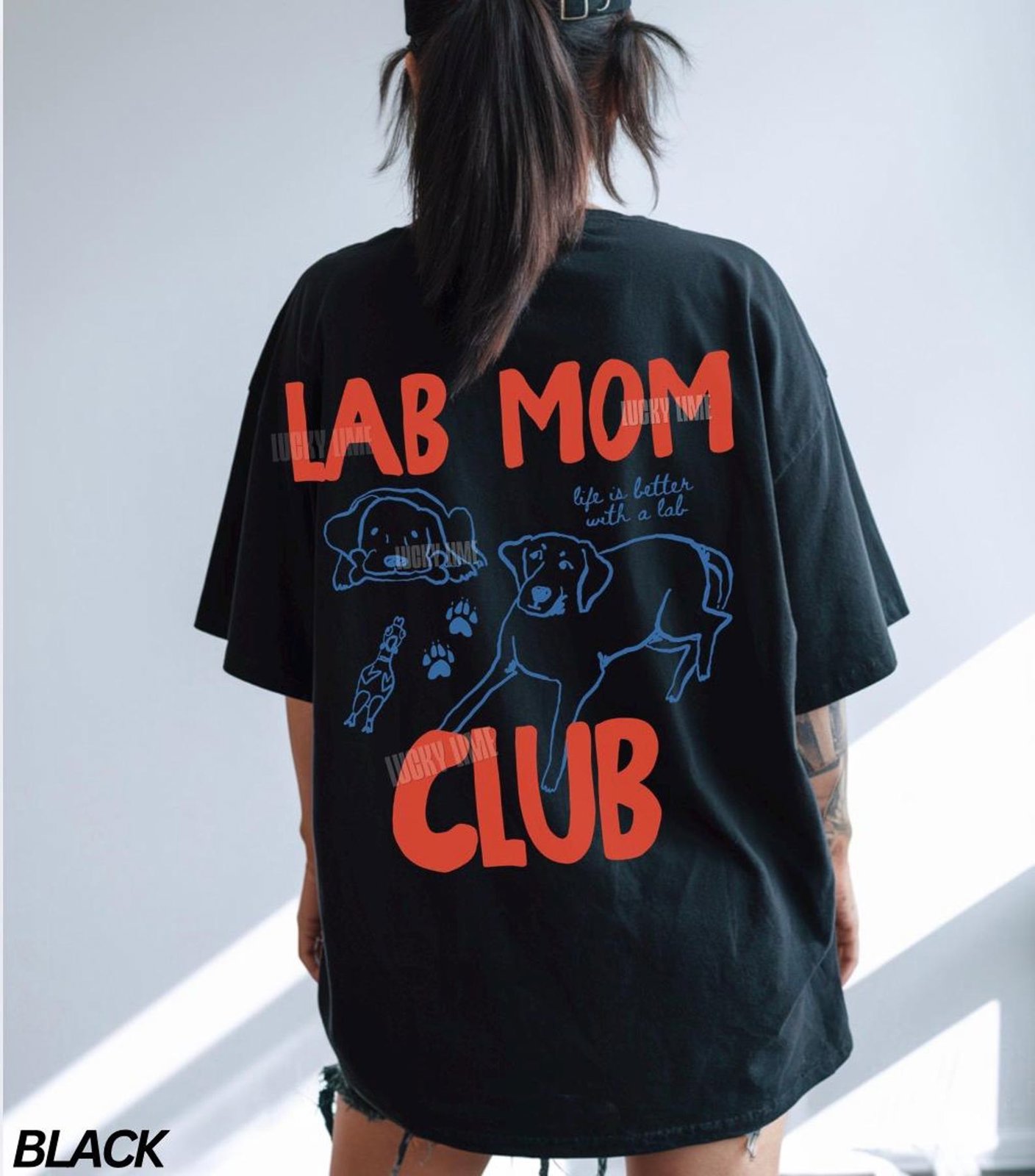 Lab Mom Club Shirt, Labrador Retreiver Dog Mom Shirt, Dog Lover Gift, Back Design Tee, Fur Mama Shirt, Dog Mama Graphic Tee, Pet Parent Tee 4