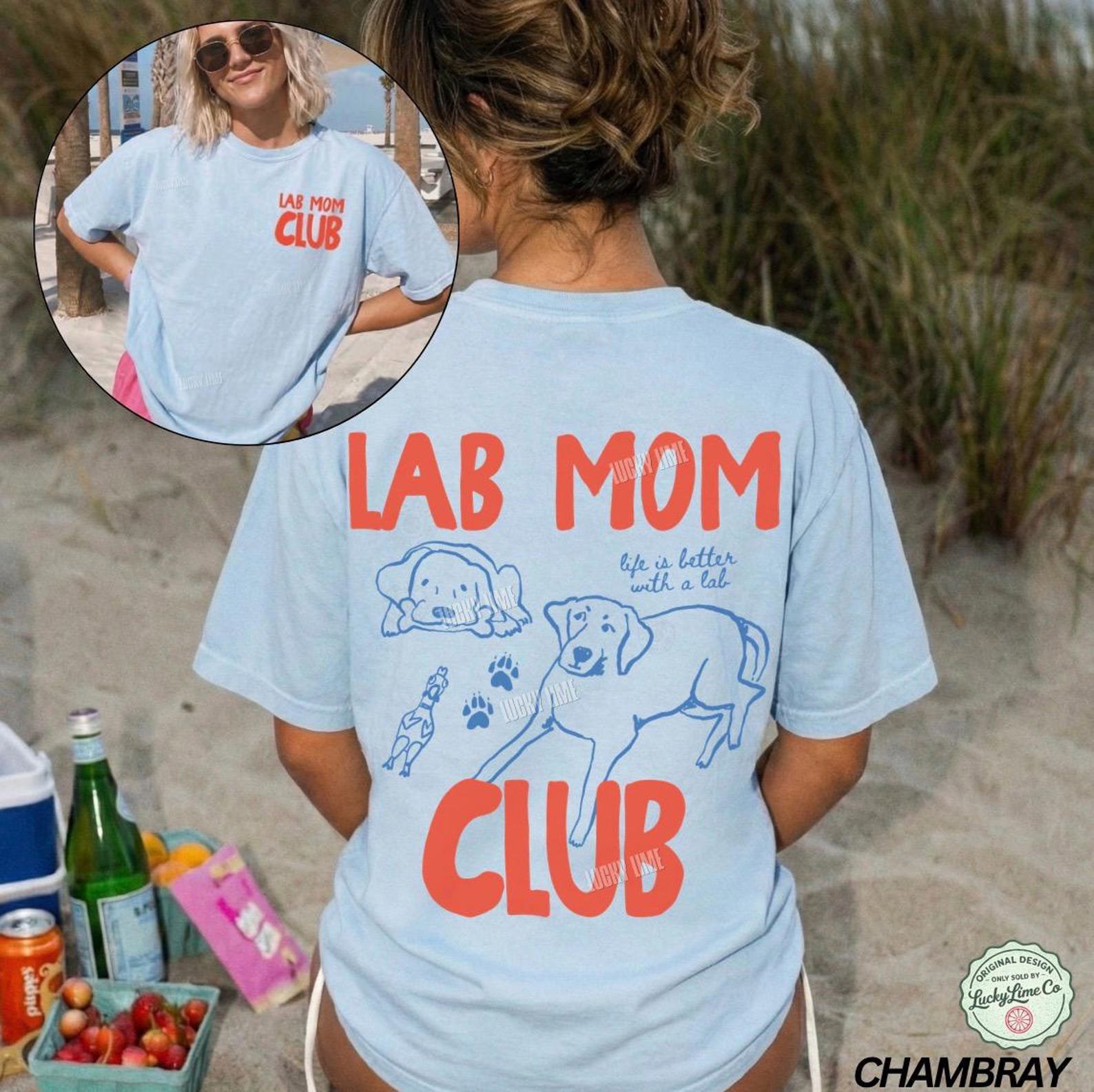 Lab Mom Club Shirt, Labrador Retreiver Dog Mom Shirt, Dog Lover Gift, Back Design Tee, Fur Mama Shirt, Dog Mama Graphic Tee, Pet Parent Tee 5