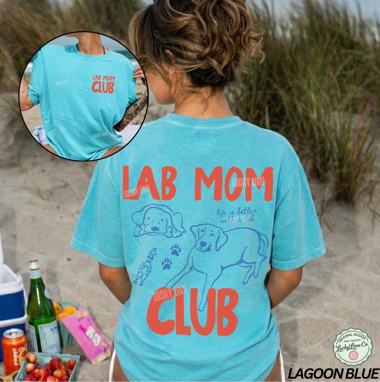Lab Mom Club Shirt, Labrador Retreiver Dog Mom Shirt, Dog Lover Gift, Back Design Tee, Fur Mama Shirt, Dog Mama Graphic Tee, Pet Parent Tee 8