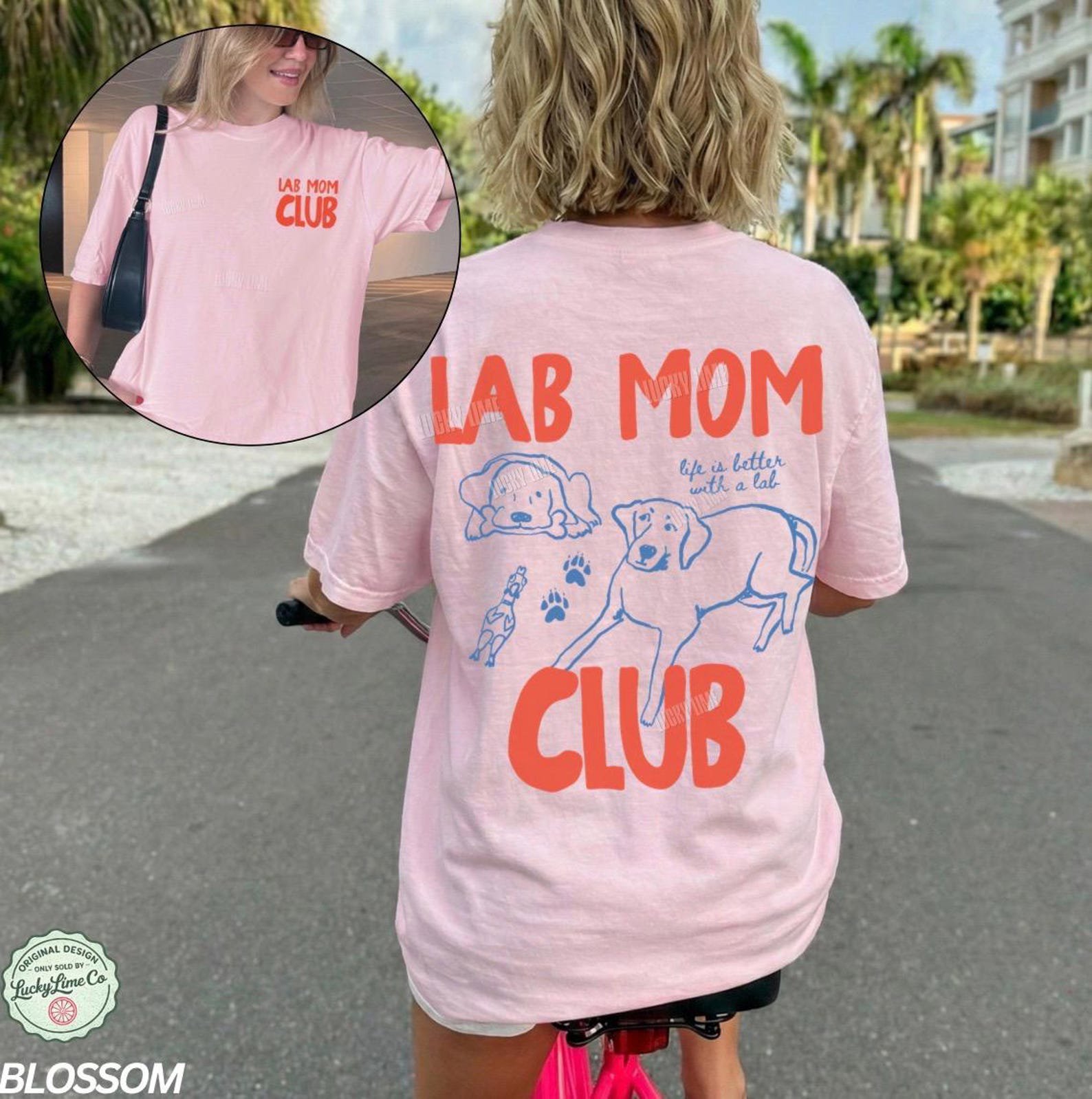 Lab Mom Club Shirt, Labrador Retreiver Dog Mom Shirt, Dog Lover Gift, Back Design Tee, Fur Mama Shirt, Dog Mama Graphic Tee, Pet Parent Tee 9