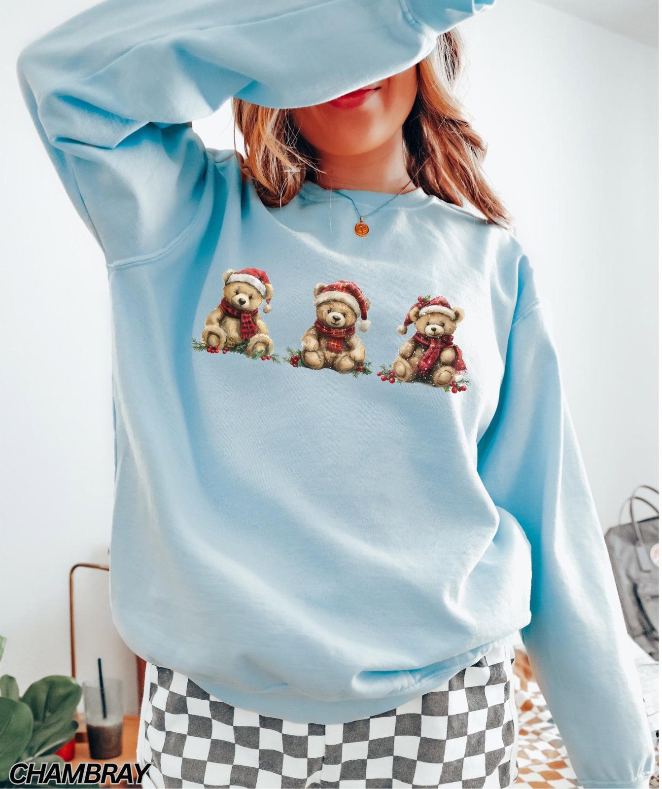 Christmas Teddy Bear Sweatshirt, Cozy Christmas Sweatshirt, Holiday Sweatshirt for Women, Comfort Colors® Christmas Sweatshirt, Xmas Gift 7