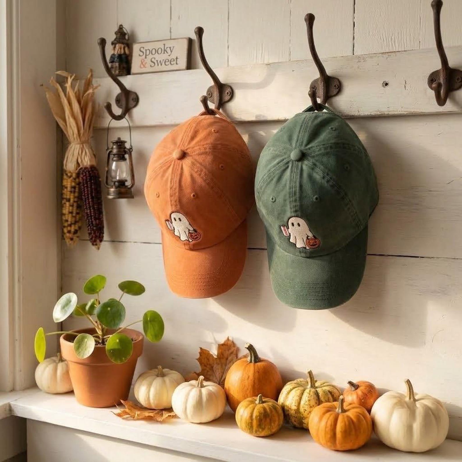 Embroidered Halloween Ghost Washed Hat, Coke Halloween, Ghost Pumpkin Hat, Halloween Baseball Cap, Trick or Treat Gift 6
