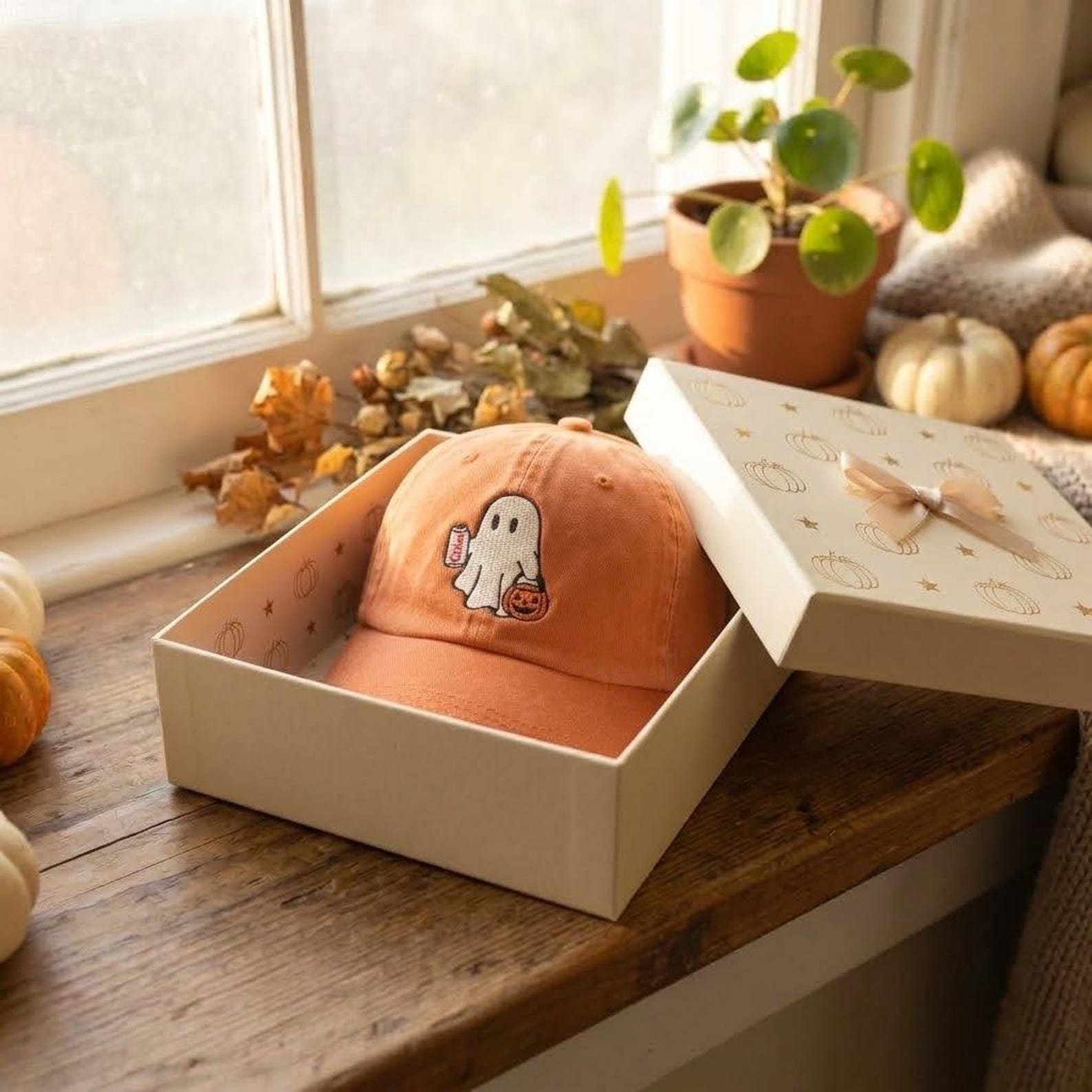 Embroidered Halloween Ghost Washed Hat, Coke Halloween, Ghost Pumpkin Hat, Halloween Baseball Cap, Trick or Treat Gift 7