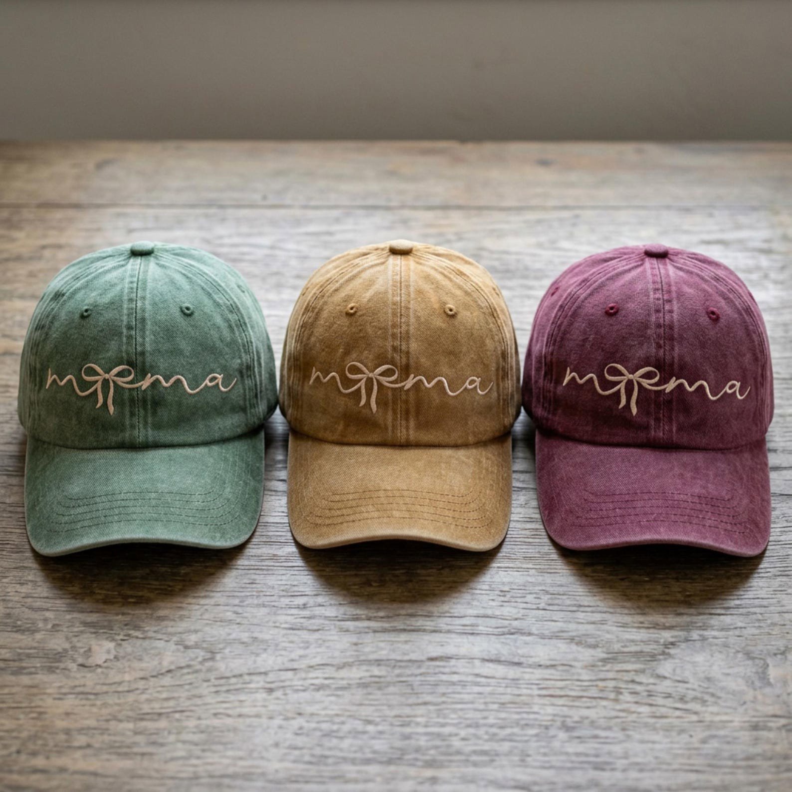 Embroidered Mama Hat with Bow for First Time Mom Gift, Coquette Mother Hat 1