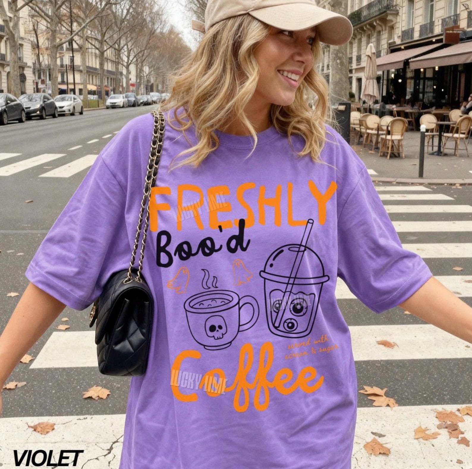 Halloween Coffee Shirt, Freshly Boo’d Coffee TShirt, Spooky Season, Cute Ghost Shirt, Skeleton Halloween Coffee Lover Gift, Pumpkin Spice 5