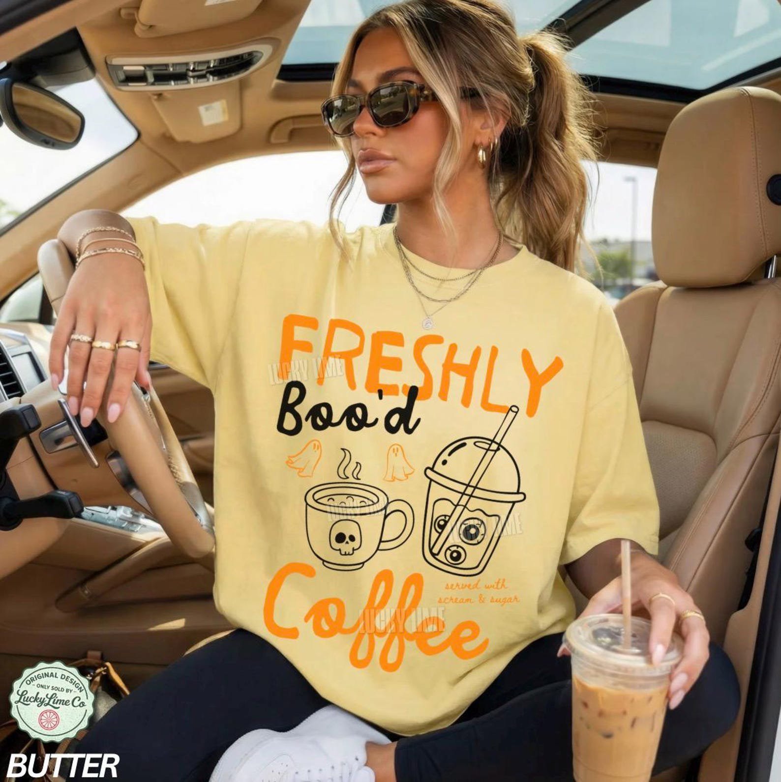 Halloween Coffee Shirt, Freshly Boo’d Coffee TShirt, Spooky Season, Cute Ghost Shirt, Skeleton Halloween Coffee Lover Gift, Pumpkin Spice 9