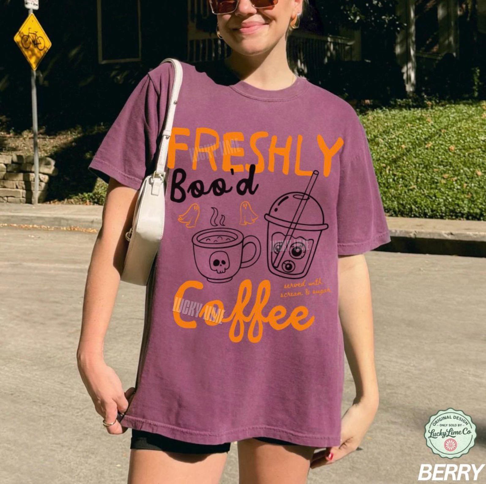 Halloween Coffee Shirt, Freshly Boo’d Coffee TShirt, Spooky Season, Cute Ghost Shirt, Skeleton Halloween Coffee Lover Gift, Pumpkin Spice 10