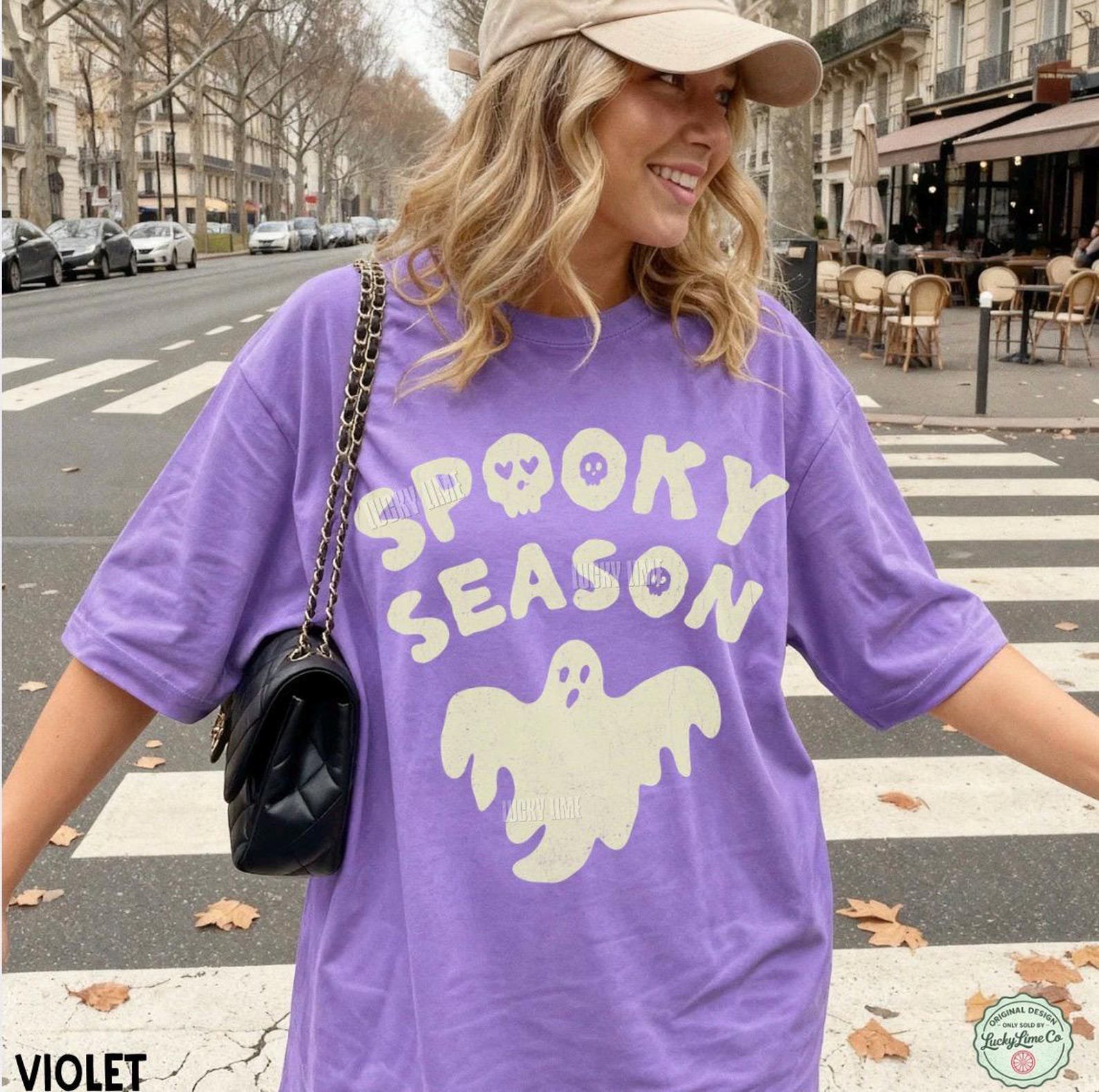 Comfort Colors® Spooky Season Shirt, Retro Ghost Halloween Tshirt, Pumpkin Season, Spooky Vibes Tee, Womens Halloween Graphic Tee 3