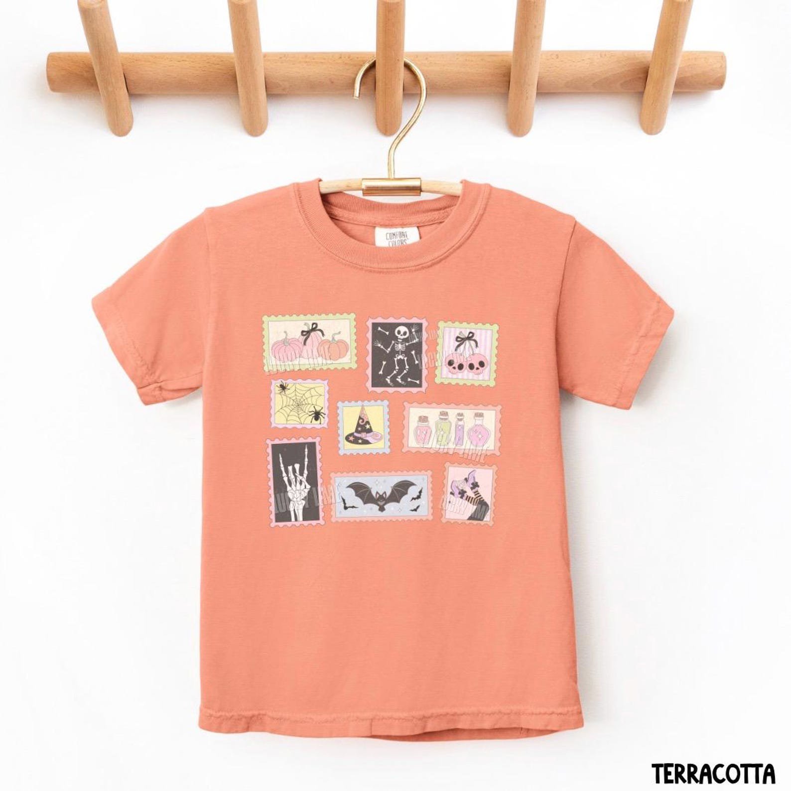 Kids Halloween Shirt, Ghost Halloween Shirt, Pumpkin Cat Shirt, Preppy Halloween Tee, Girls Retro Halloween Tee, Youth Spooky Season Tshirt 6