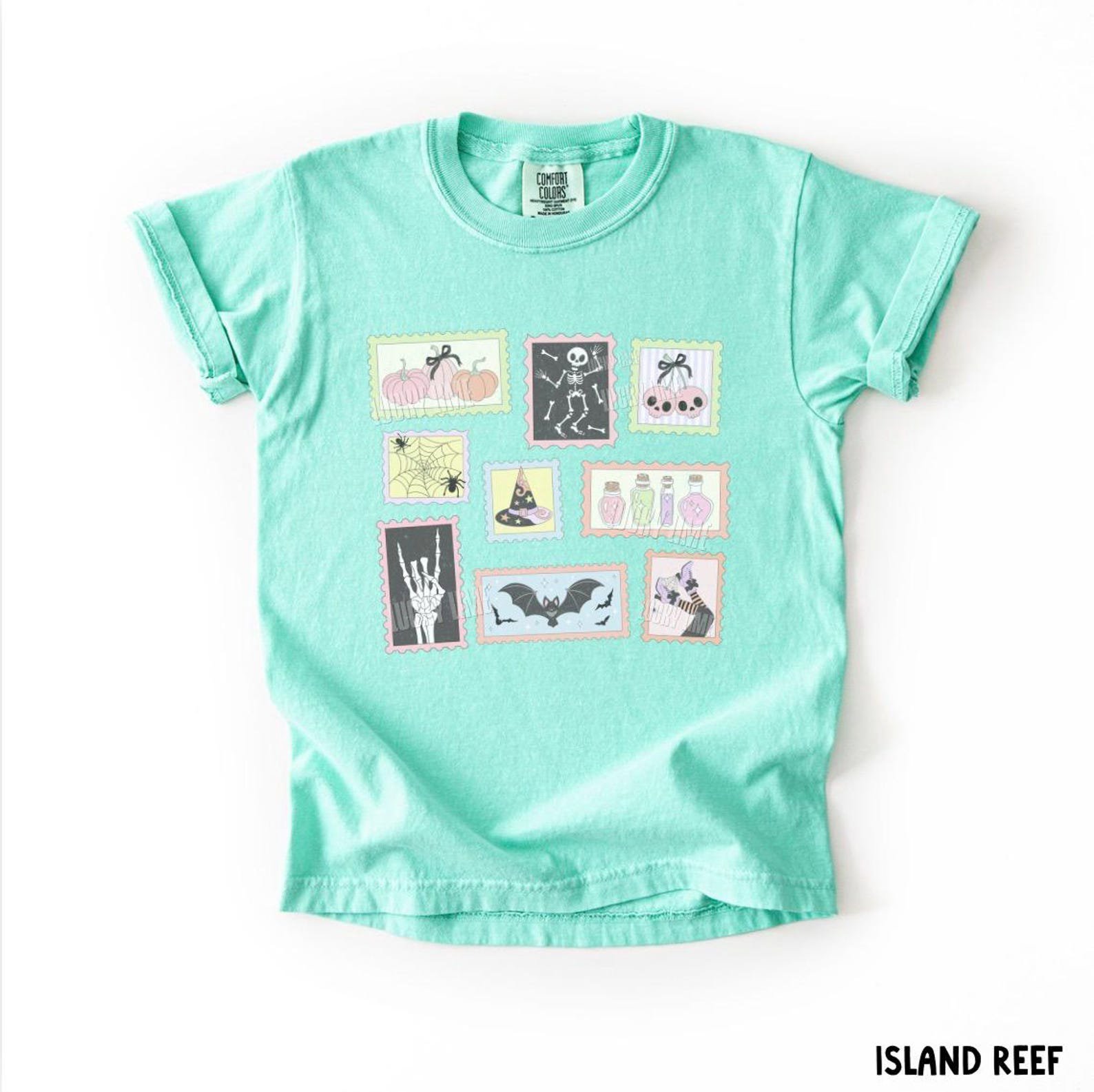 Kids Halloween Shirt, Ghost Halloween Shirt, Pumpkin Cat Shirt, Preppy Halloween Tee, Girls Retro Halloween Tee, Youth Spooky Season Tshirt 9