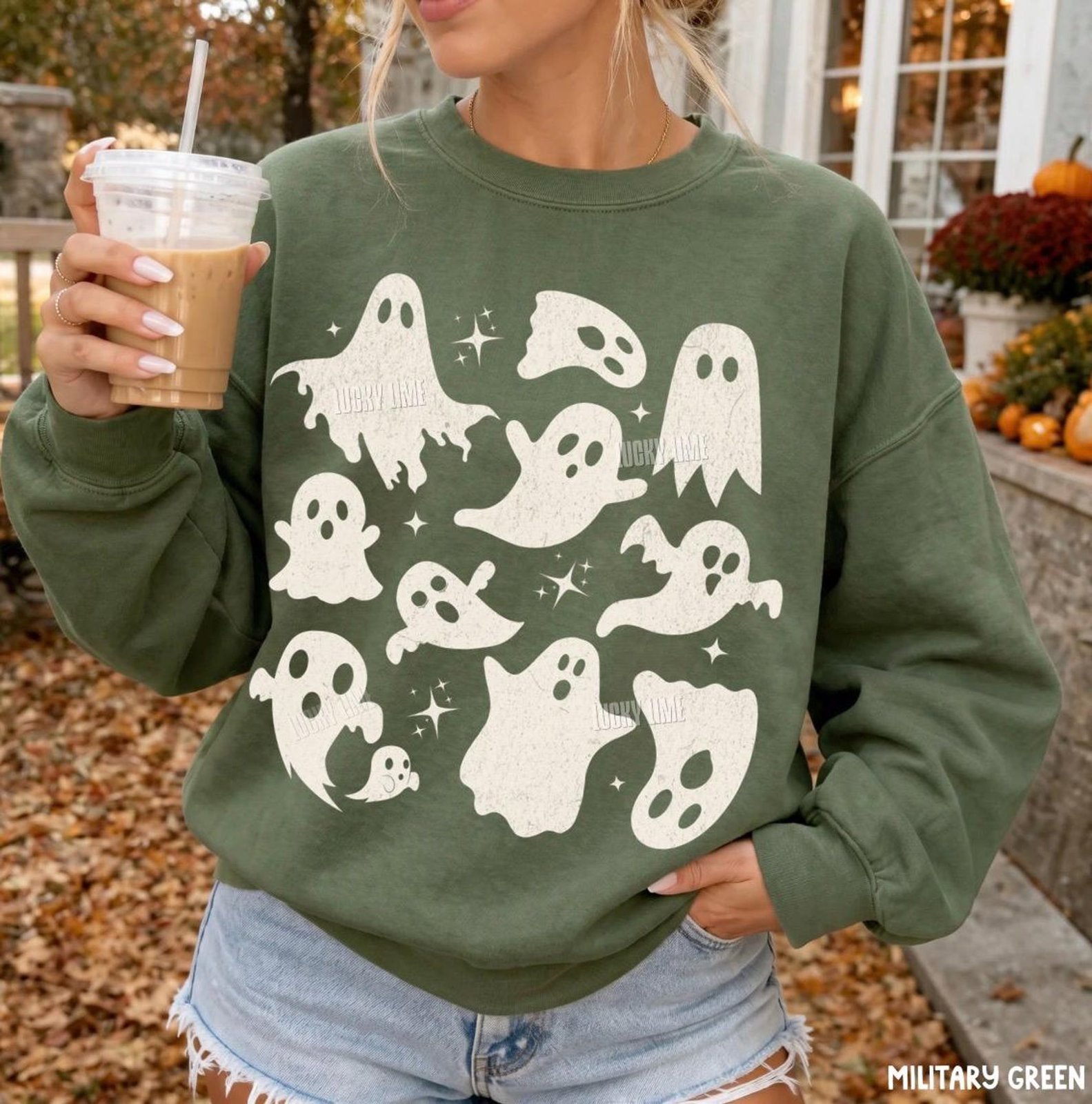 Halloween Ghost Sweatshirt, Ghost Collage Sweatshirt, Halloween Sweatshirt, Cute Ghost Shirt, Fall Sweater, Spooky Season, Happy Halloween 3