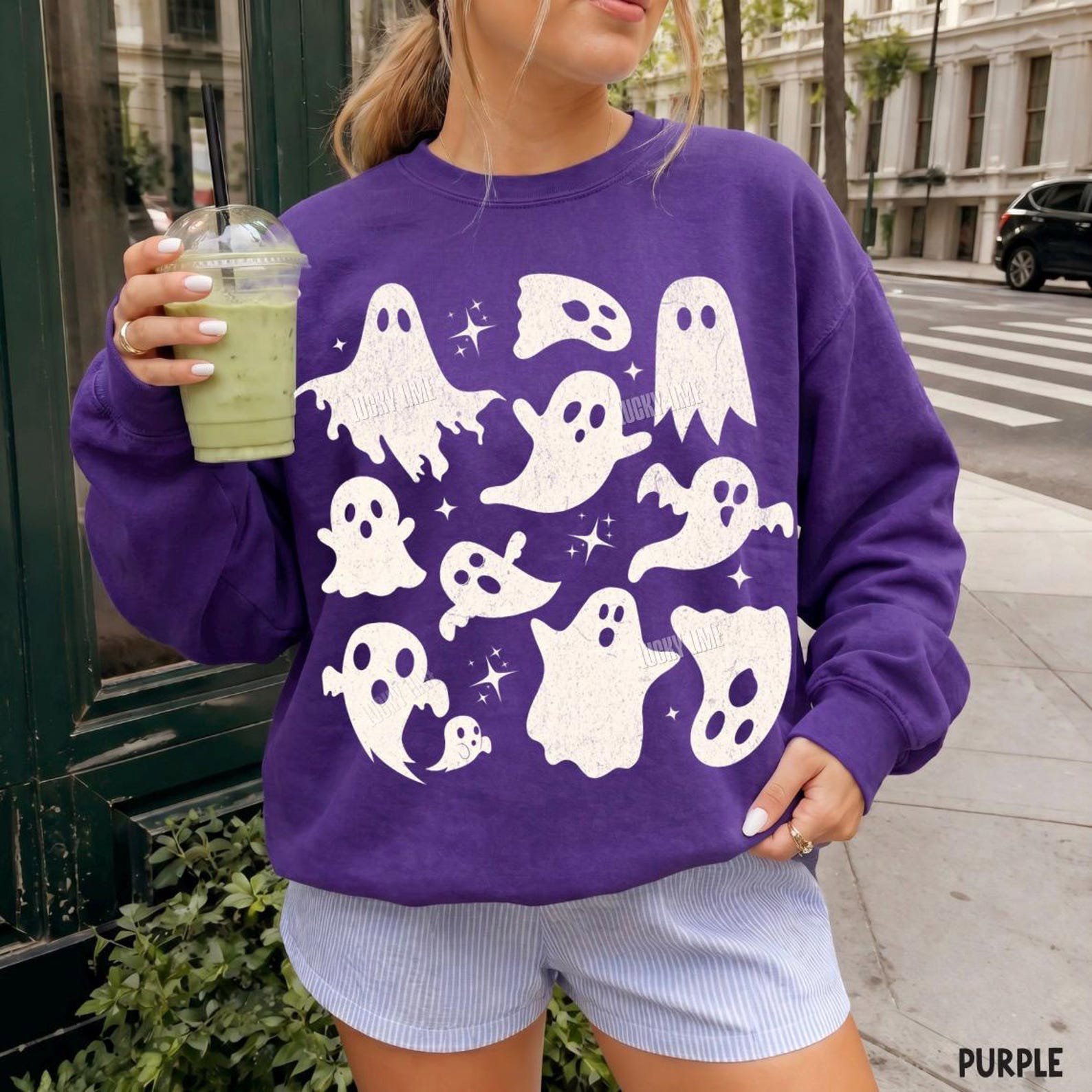 Halloween Ghost Sweatshirt, Ghost Collage Sweatshirt, Halloween Sweatshirt, Cute Ghost Shirt, Fall Sweater, Spooky Season, Happy Halloween 4