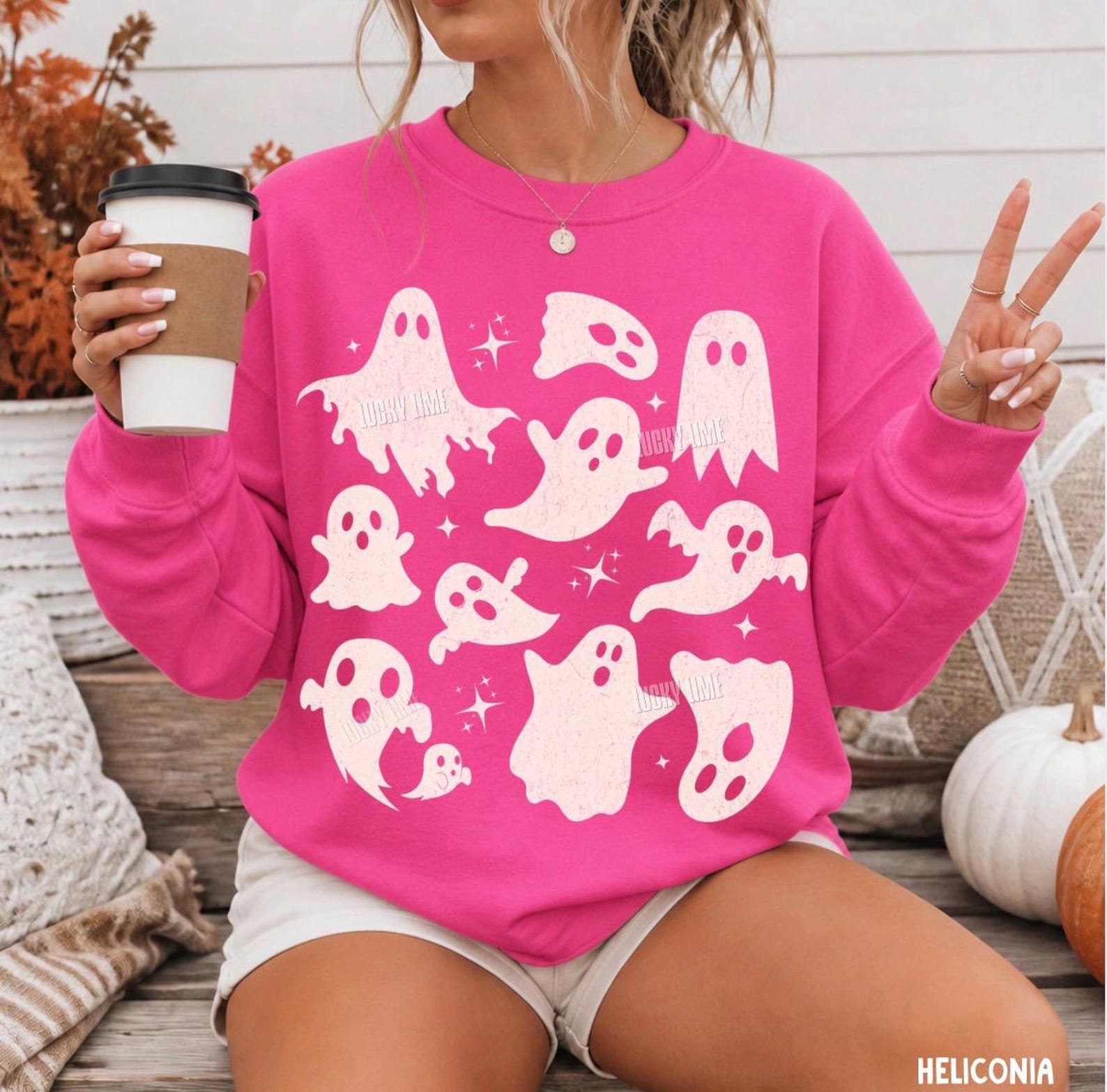 Halloween Ghost Sweatshirt, Ghost Collage Sweatshirt, Halloween Sweatshirt, Cute Ghost Shirt, Fall Sweater, Spooky Season, Happy Halloween 5