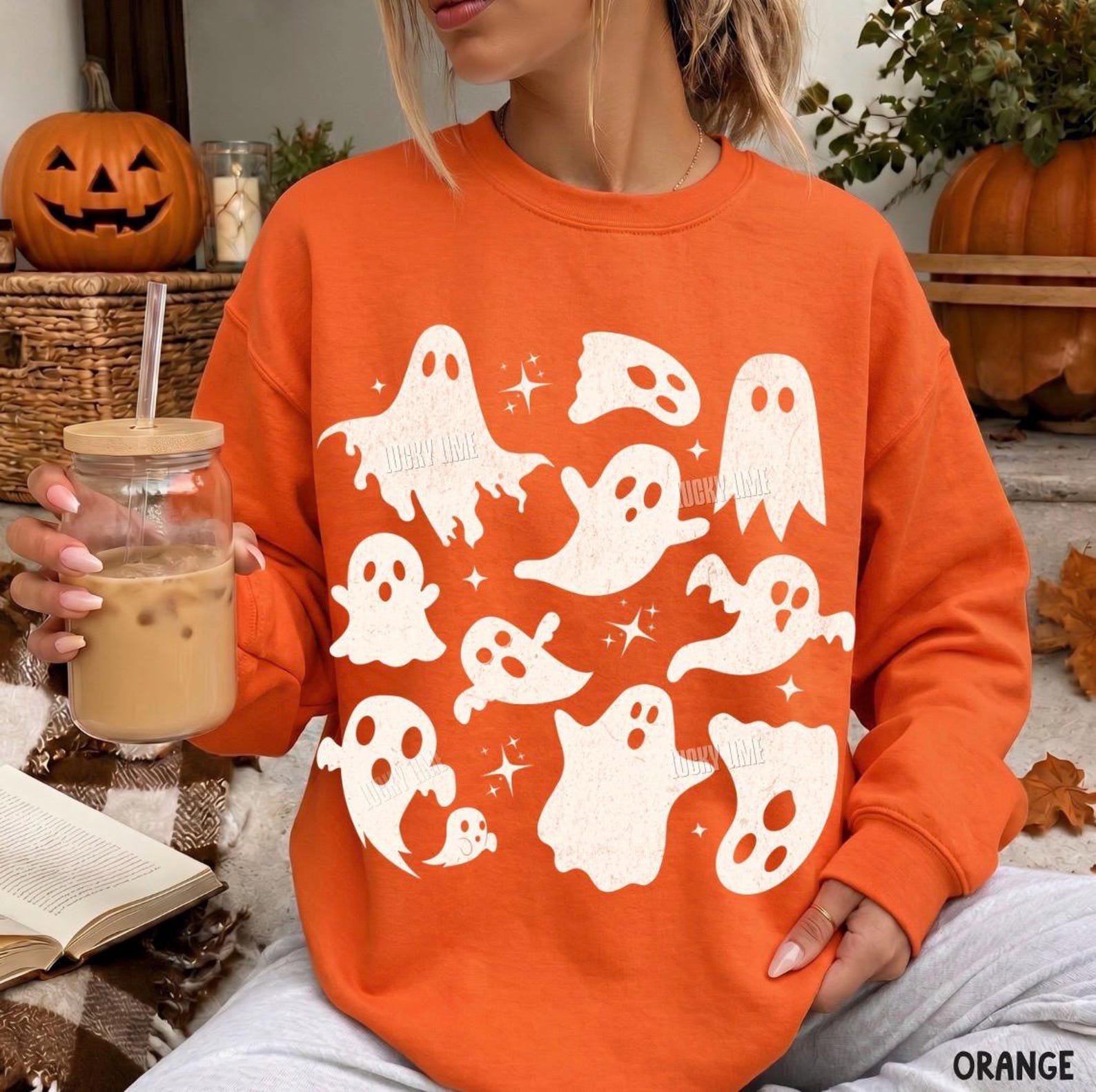 Halloween Ghost Sweatshirt, Ghost Collage Sweatshirt, Halloween Sweatshirt, Cute Ghost Shirt, Fall Sweater, Spooky Season, Happy Halloween 6