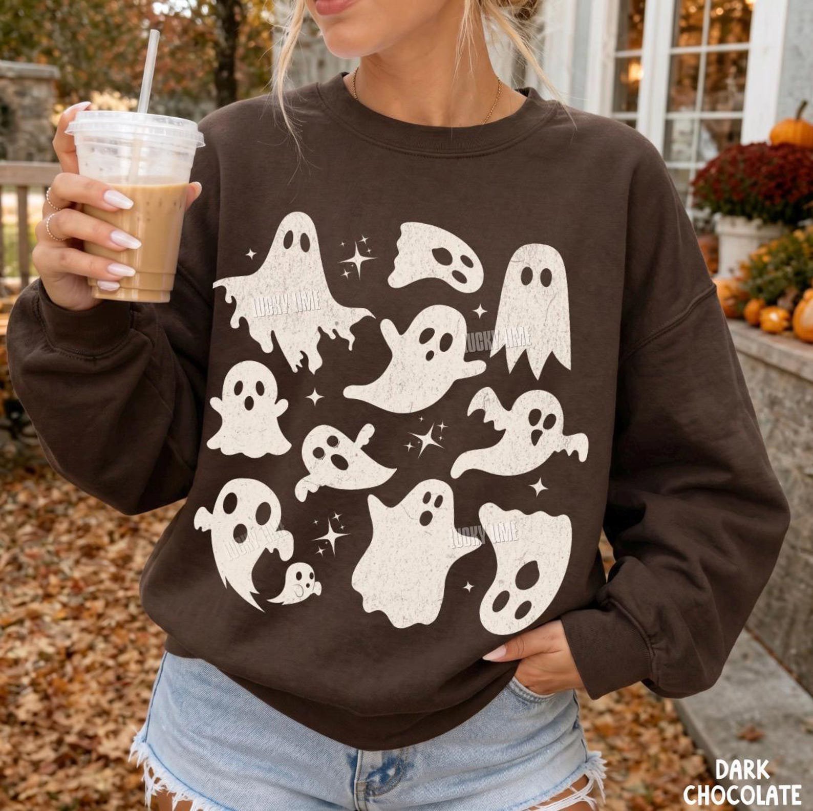 Halloween Ghost Sweatshirt, Ghost Collage Sweatshirt, Halloween Sweatshirt, Cute Ghost Shirt, Fall Sweater, Spooky Season, Happy Halloween 7