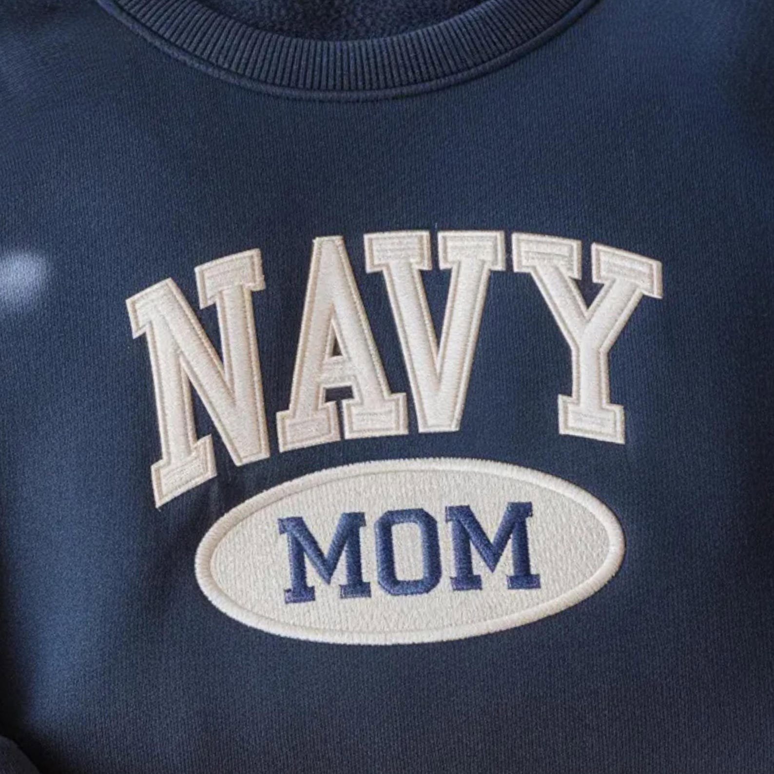 Embroidered Navy Mom Sweatshirt, Military Family Gift, Graduation Tee, Cozy Outfit 4