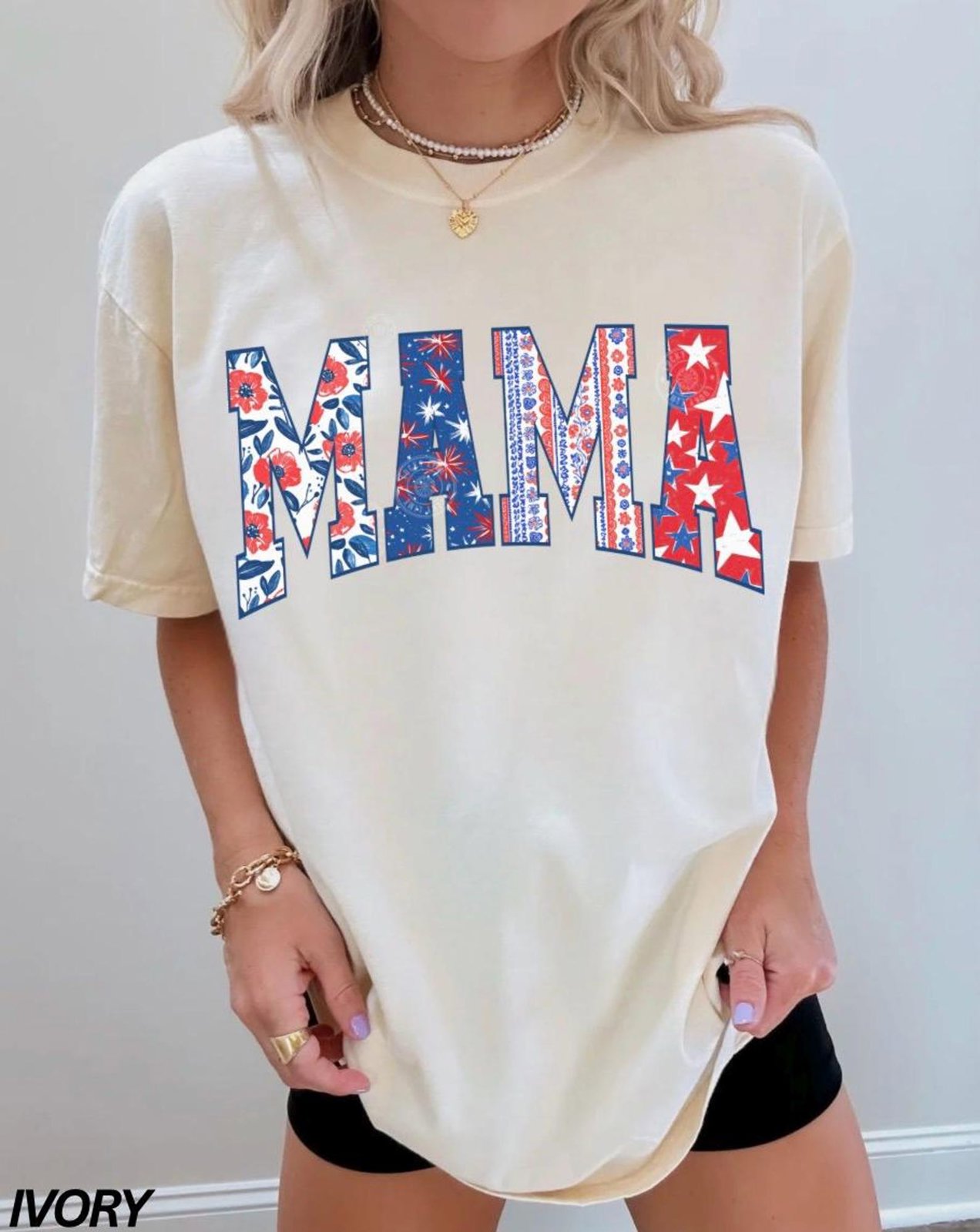 Mama 4th of July Shirt, Patriotic Mama Shirt, American Mama T-Shirt, Retro 4th of July Tee, Womens Fourth of July Shirt, Summer Graphic Tee 1
