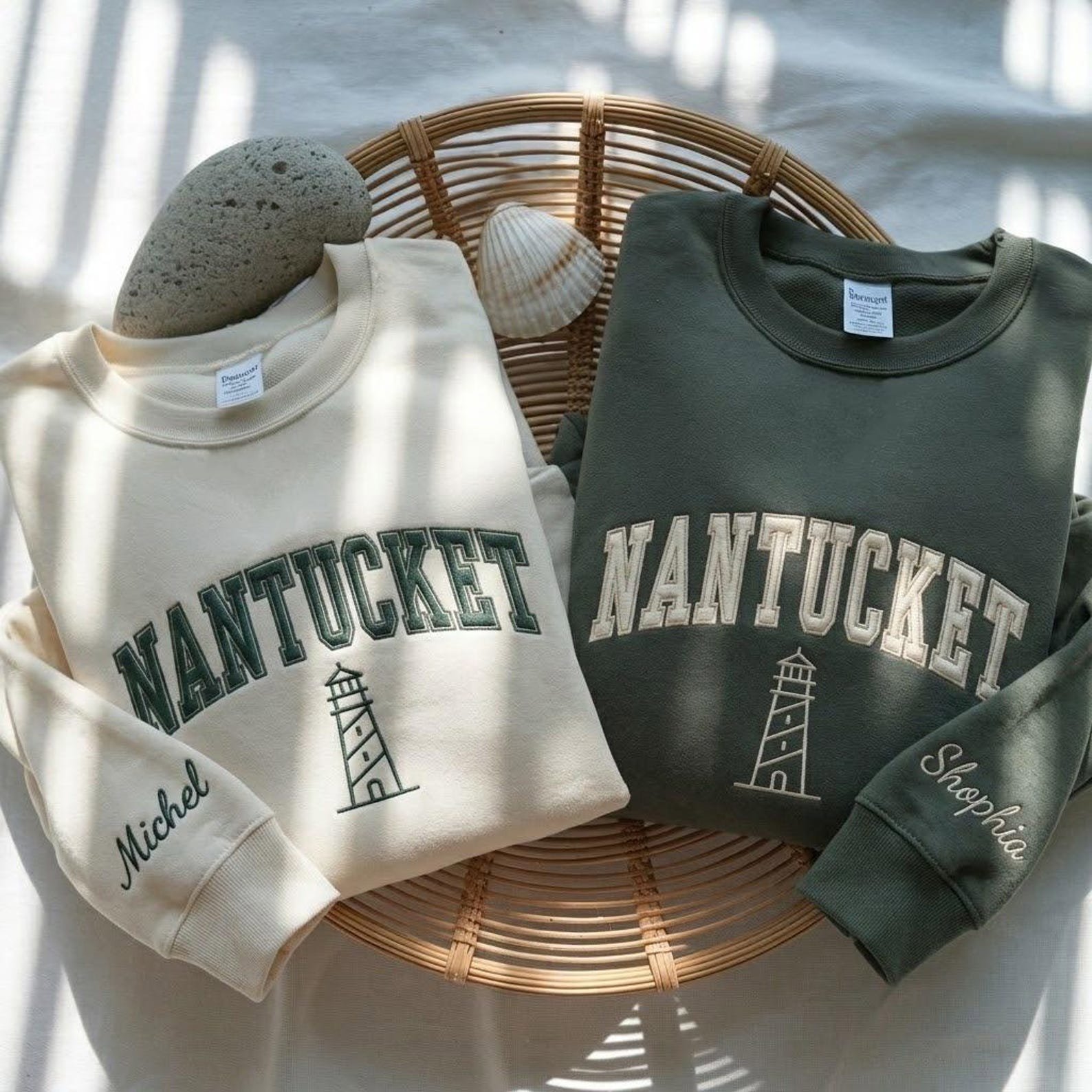 Embroidered Nantucket Sweatshirt, Varsity Nantucket Sweatshirt, East Coast Beach Sweatshirt, Nantucket Style Sweatshirt 1