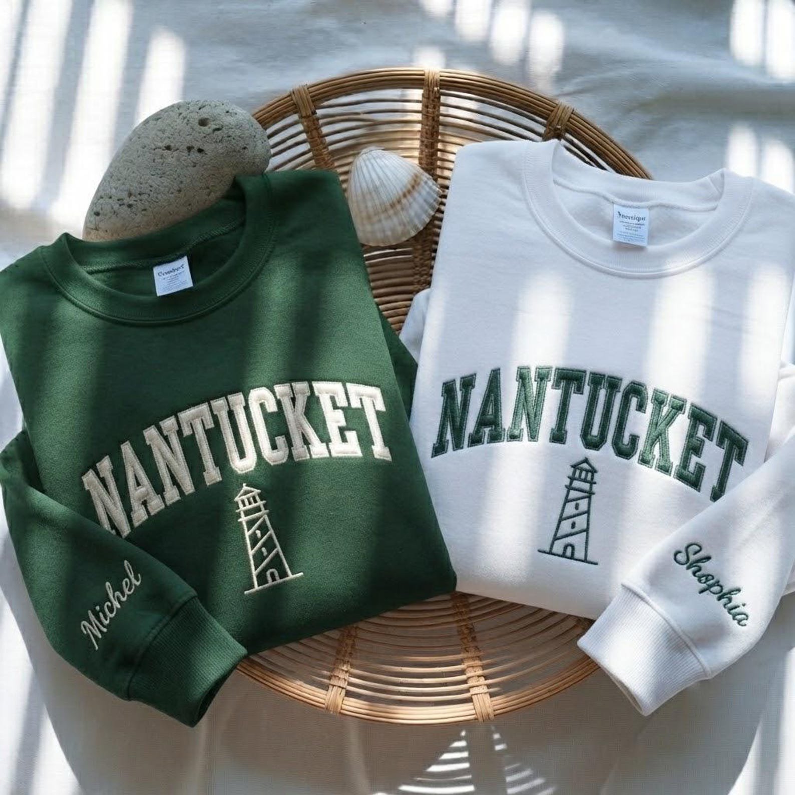 Embroidered Nantucket Sweatshirt, Varsity Nantucket Sweatshirt, East Coast Beach Sweatshirt, Nantucket Style Sweatshirt 4
