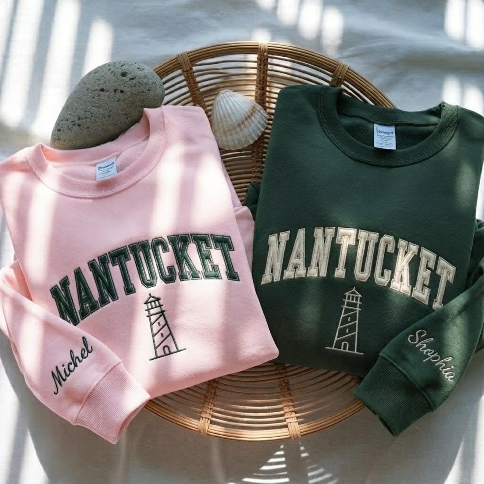 Embroidered Nantucket Sweatshirt, Varsity Nantucket Sweatshirt, East Coast Beach Sweatshirt, Nantucket Style Sweatshirt 5