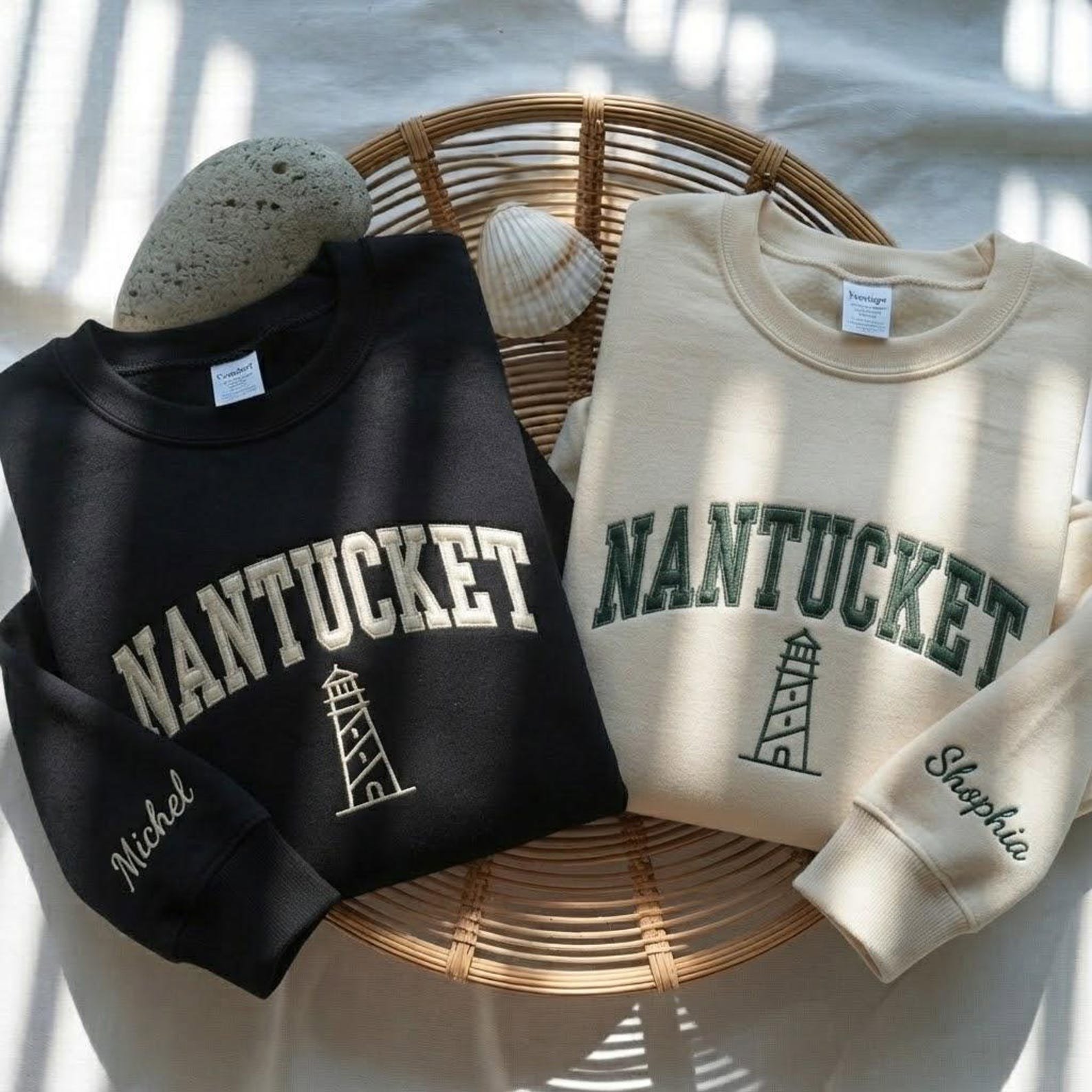 Embroidered Nantucket Sweatshirt, Varsity Nantucket Sweatshirt, East Coast Beach Sweatshirt, Nantucket Style Sweatshirt 6
