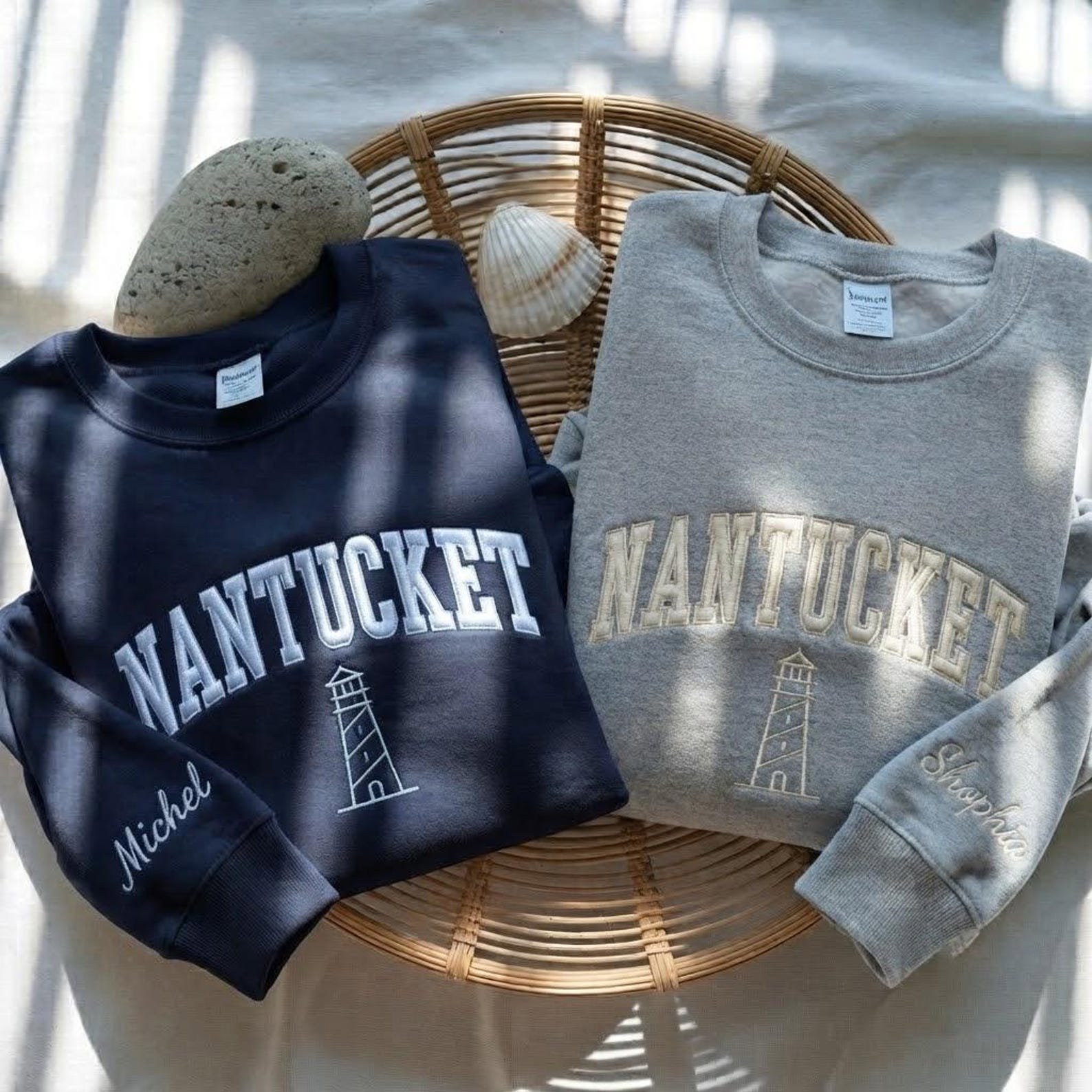 Embroidered Nantucket Sweatshirt, Varsity Nantucket Sweatshirt, East Coast Beach Sweatshirt, Nantucket Style Sweatshirt 7