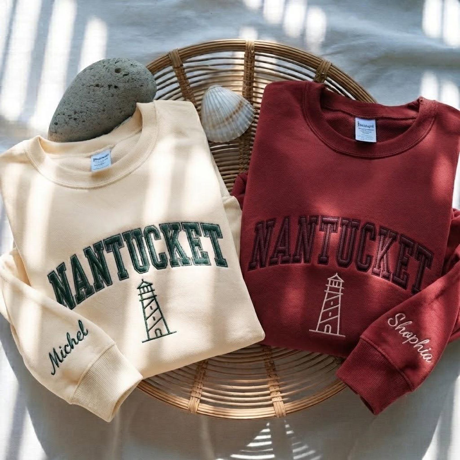 Embroidered Nantucket Sweatshirt, Varsity Nantucket Sweatshirt, East Coast Beach Sweatshirt, Nantucket Style Sweatshirt 8