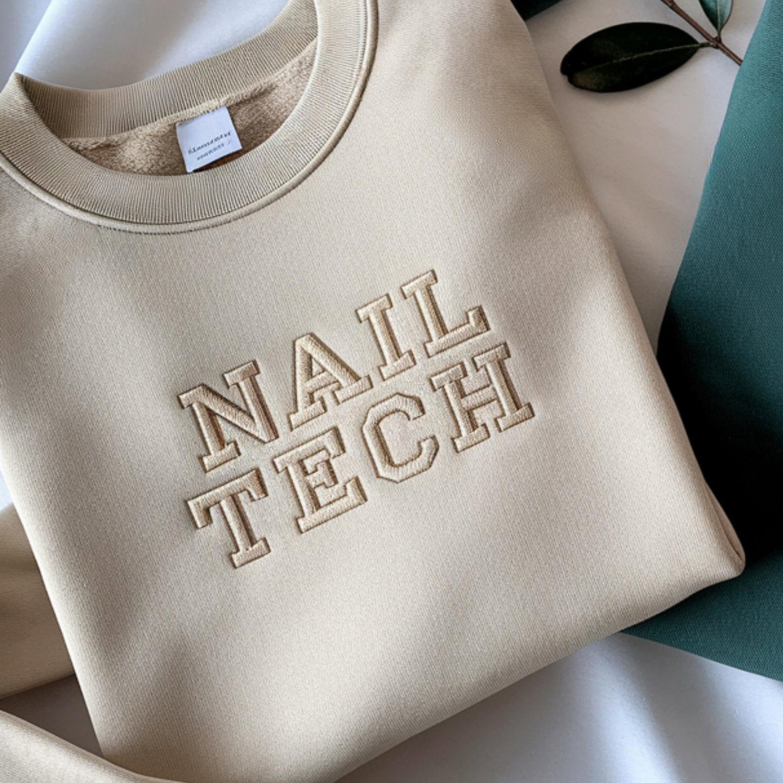 Embroidered Nail Tech Sweatshirt, Cosmetology Gift 2