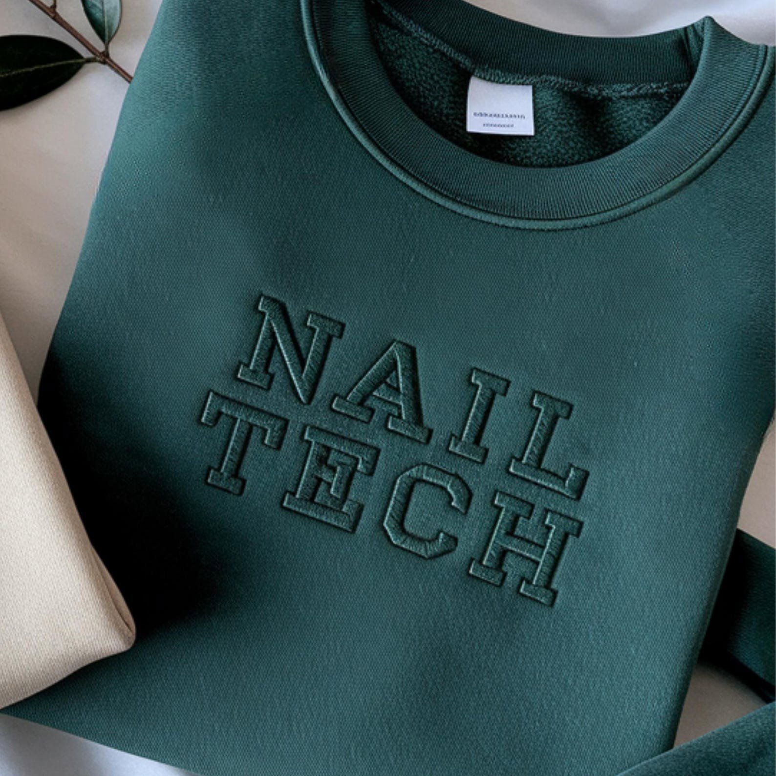 Embroidered Nail Tech Sweatshirt, Cosmetology Gift 3