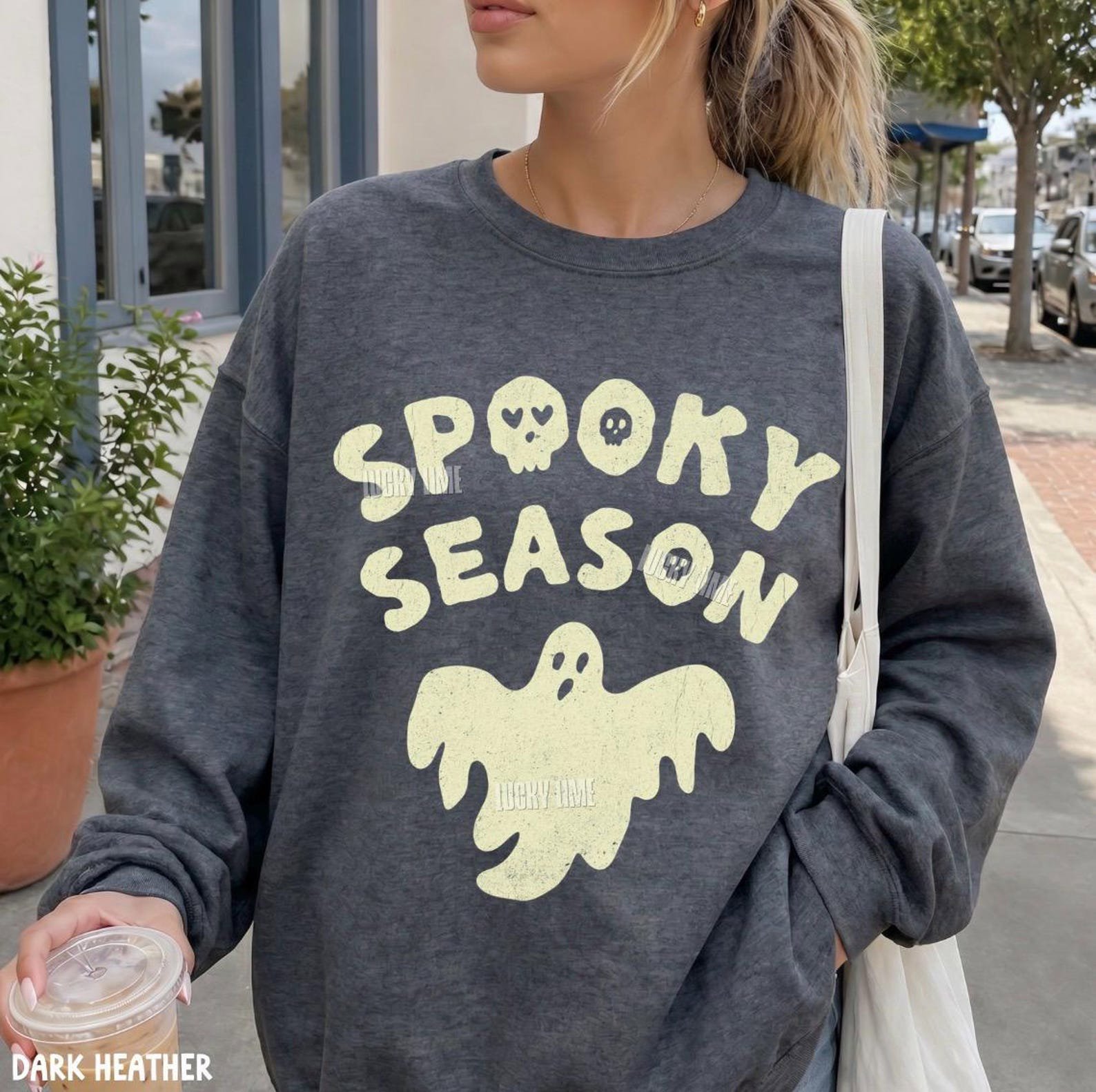 Spooky Season Sweatshirt, Ghost Halloween Sweatshirt, Womens Halloween Crewneck Cute Fall Sweater, Halloween Gifts, Spooky Season Shirt 6