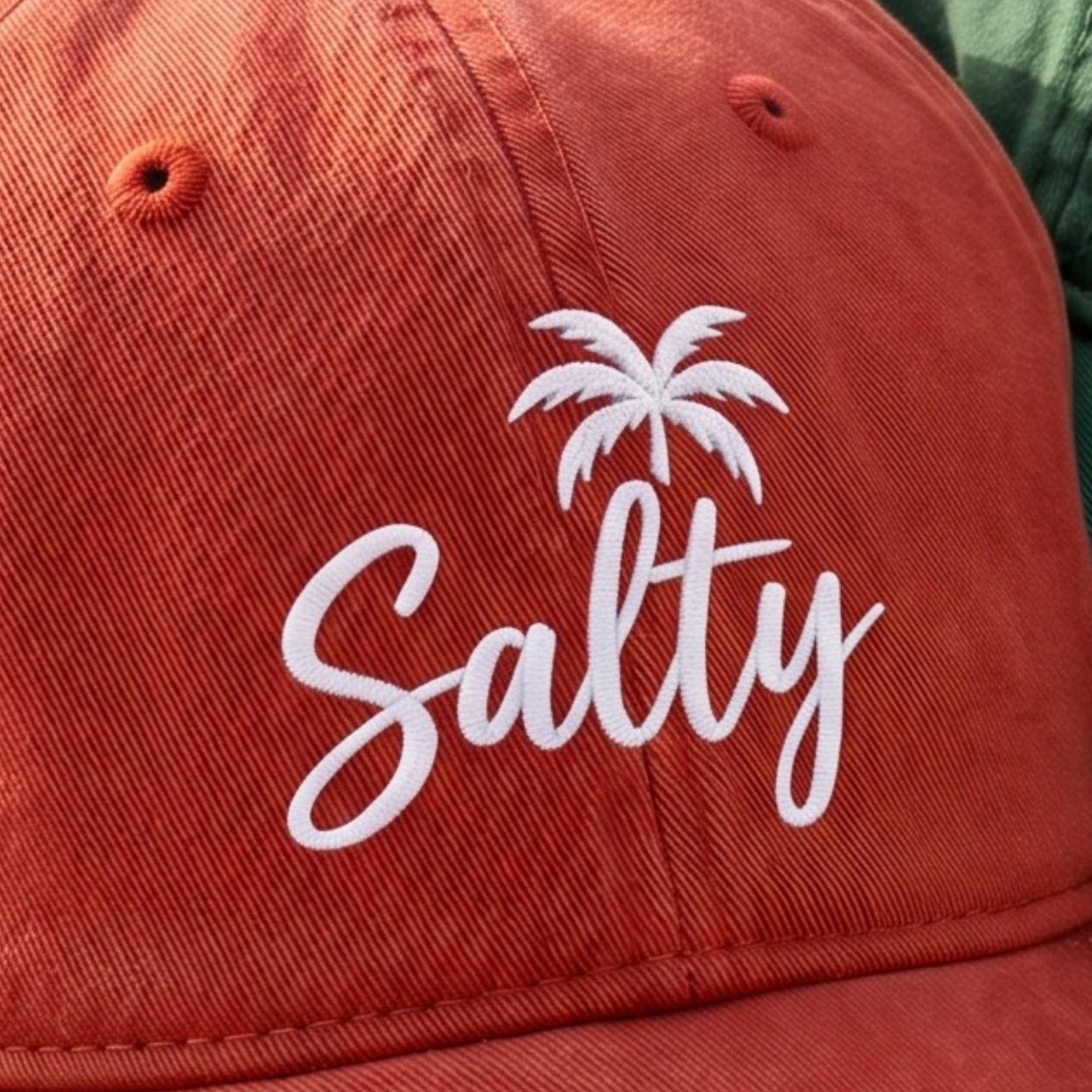 Embroidered Salty Hat, Stay Salty, Fish Hats, Sun Caps, Beach Bum, Baseball Cap 2