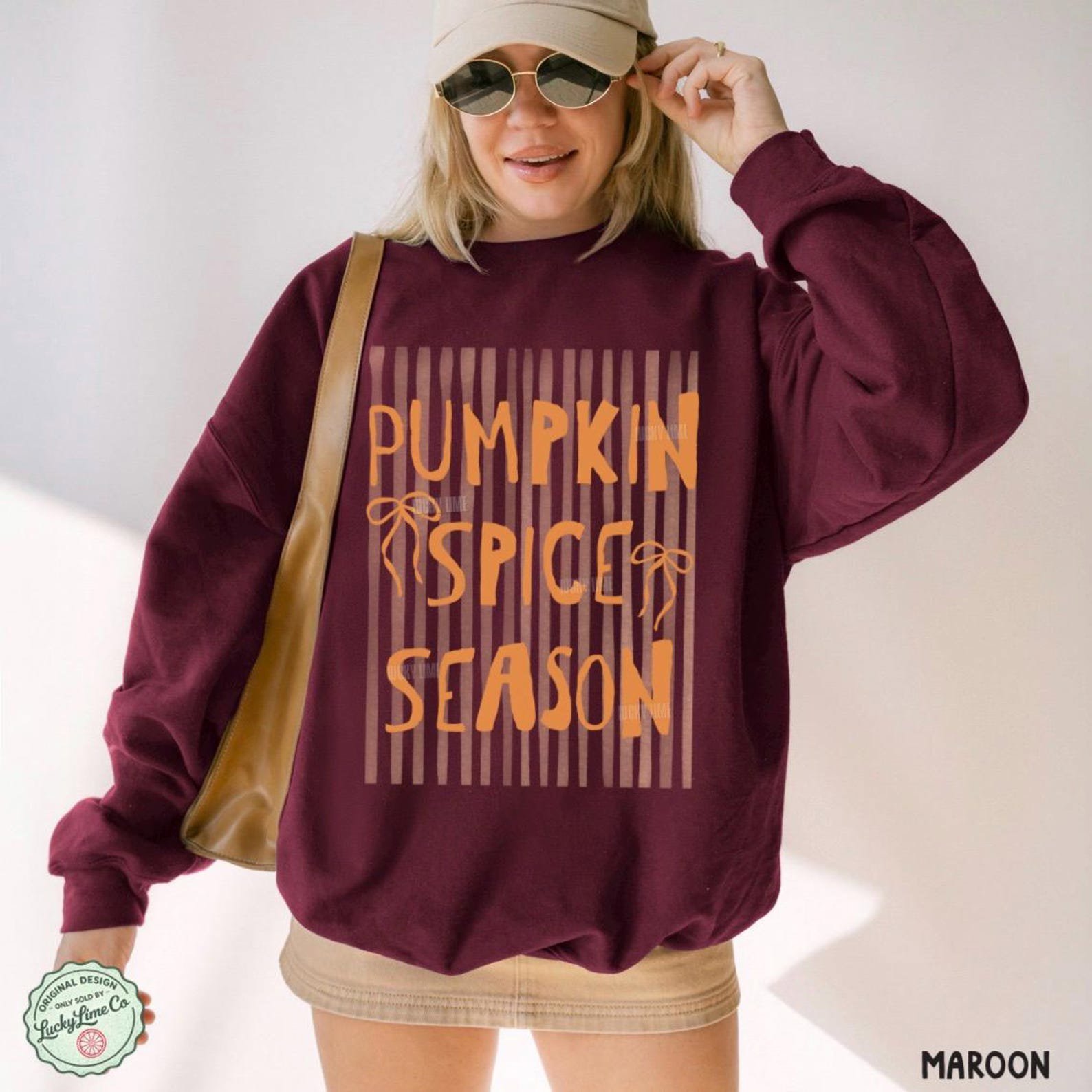 Pumpkin Spice Season Sweatshirt, Pumpkin Spice Shirt, Womens Fall Sweater, Coffee Weather Shirt, Preppy Fall Shirt, Trendy Coffee Shirt 9