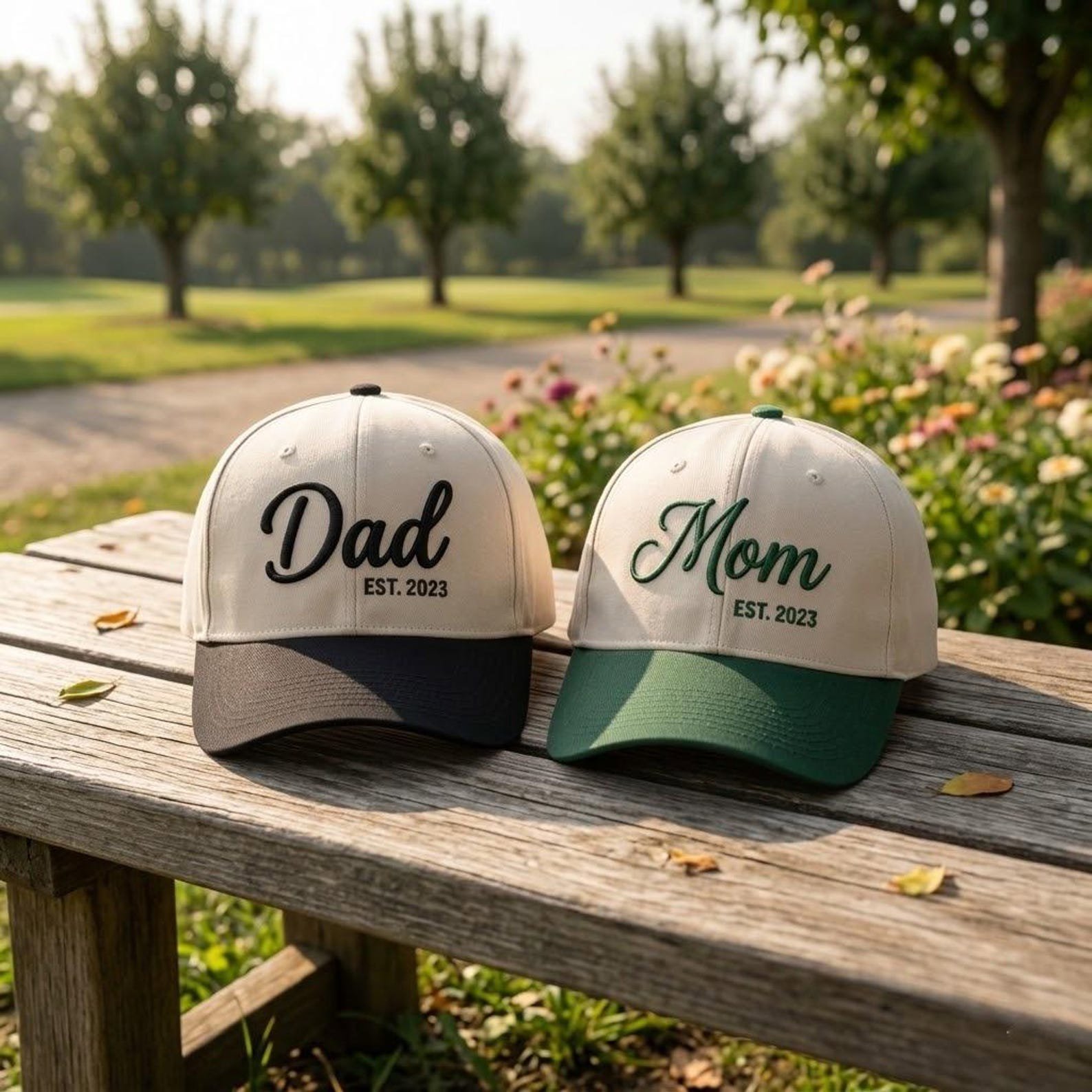 Embroidered Custom Mom And Dad Hat, Mom and Dad Hats, Matching Mom and Dad Hats, New Parents Gift 4