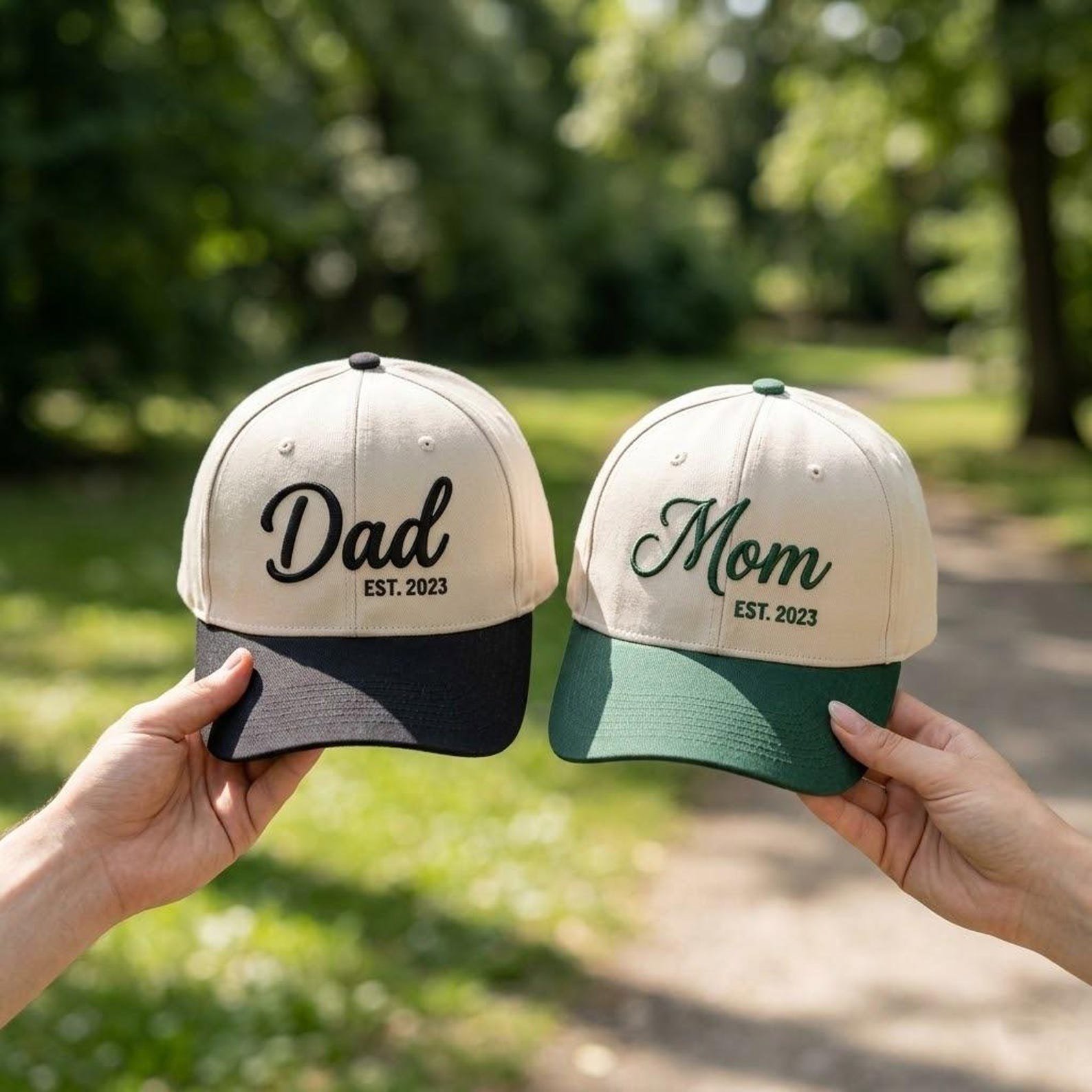 Embroidered Custom Mom And Dad Hat, Mom and Dad Hats, Matching Mom and Dad Hats, New Parents Gift 5