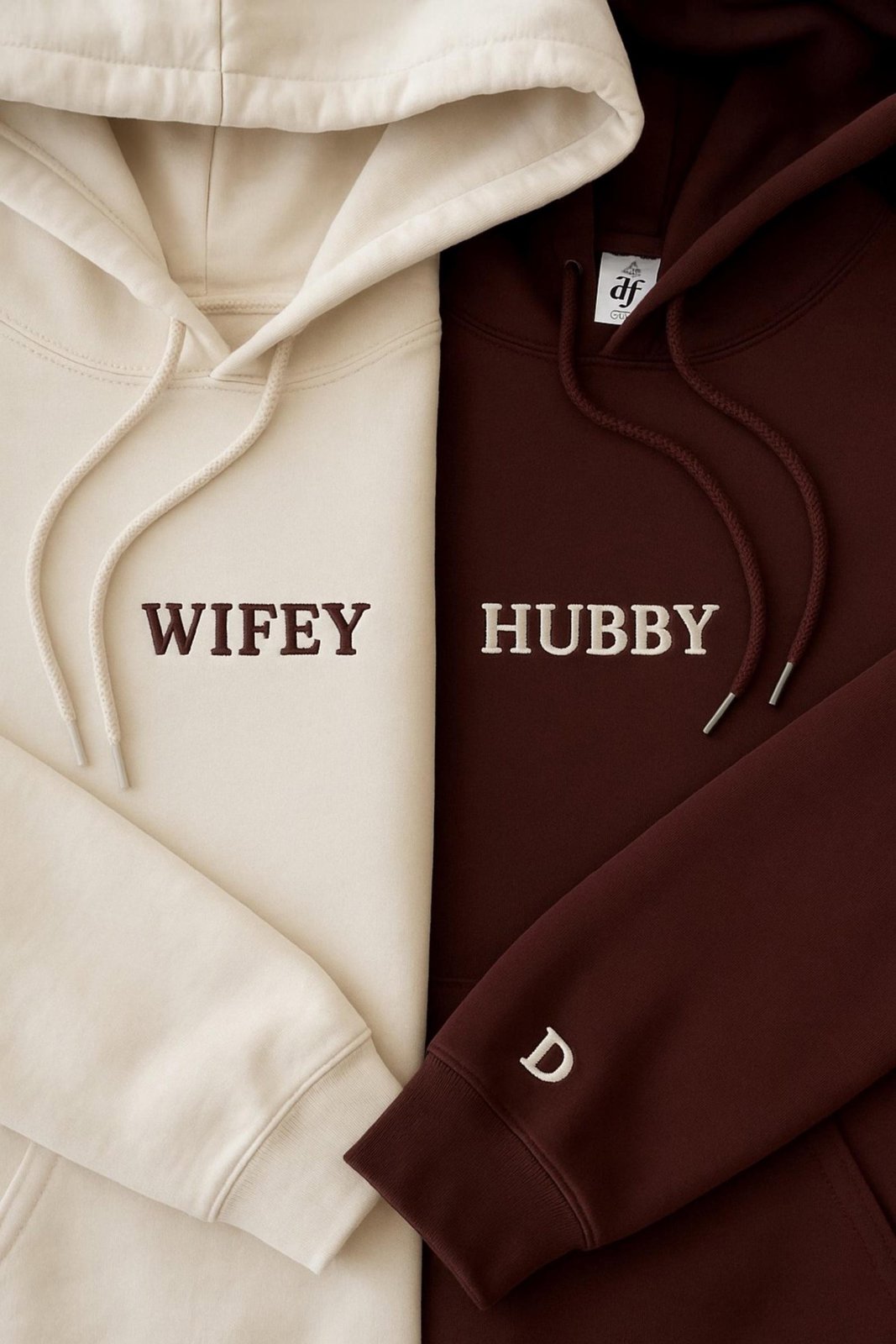Custom Embroidered Wifey & Hubby Sweatshirt: Bridal Shower Gift 1