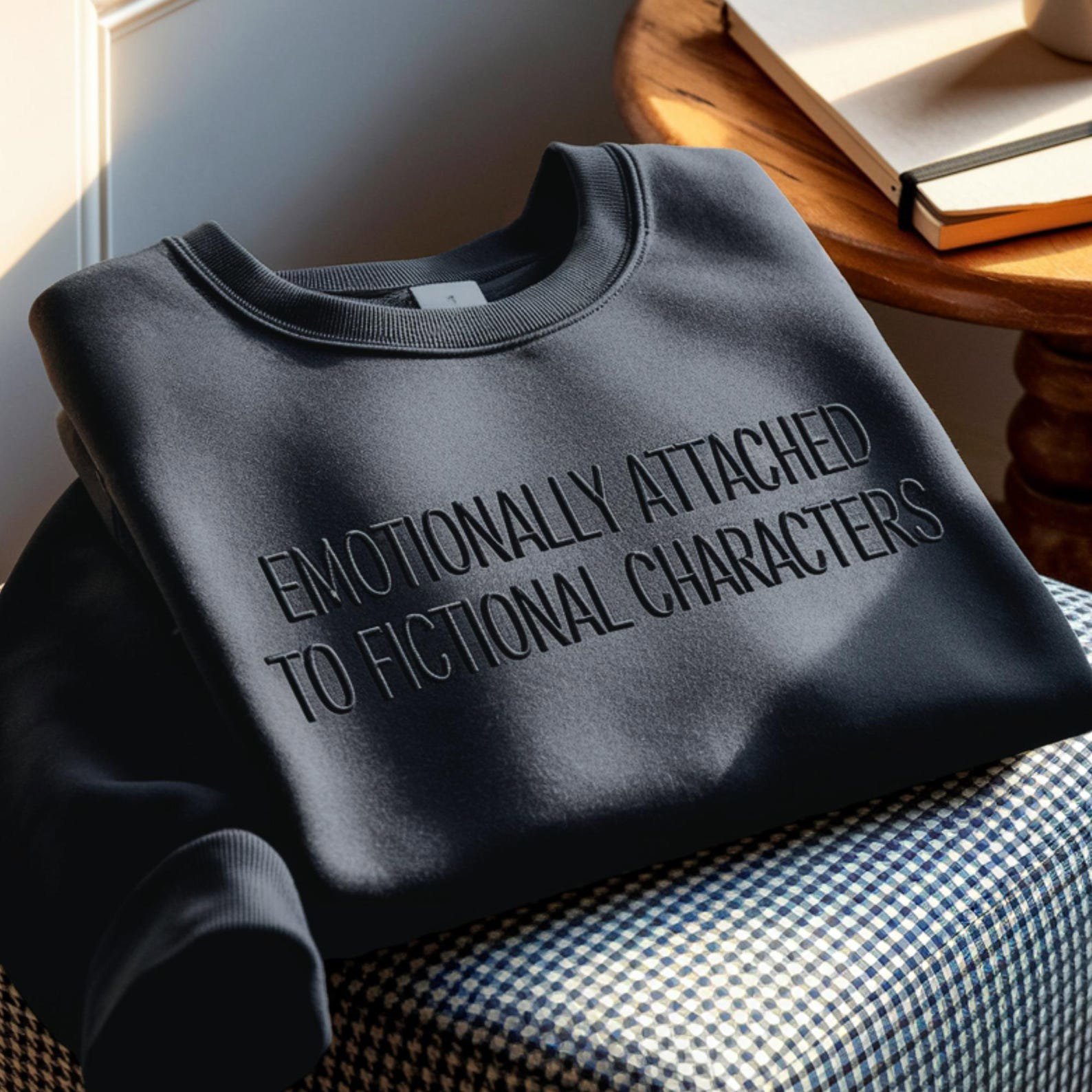Embroidered Bookish Sweatshirt, Fictional Characters, Funny Book Lover Gift 1