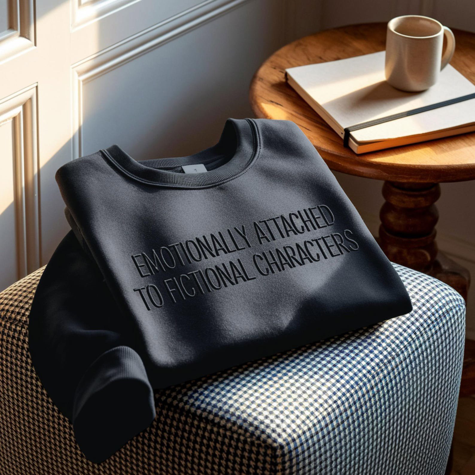 Embroidered Bookish Sweatshirt, Fictional Characters, Funny Book Lover Gift 3