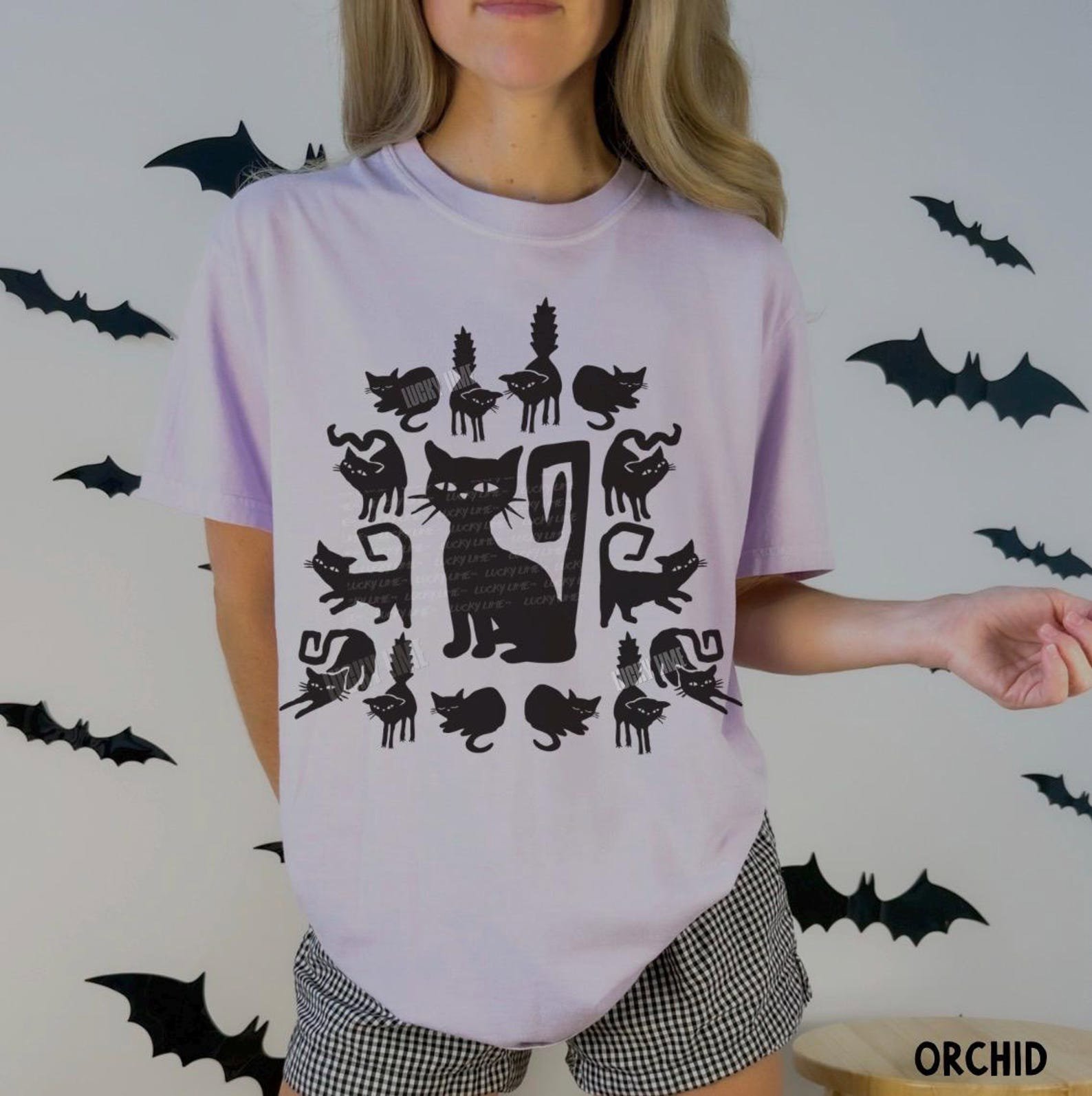 Black Cat Halloween Shirt, Black Cats Shirt, Retro Halloween Tshirt, Cute Halloween Tee, Womens Halloween Shirt, Comfort Colors®, Fall Shirt 5