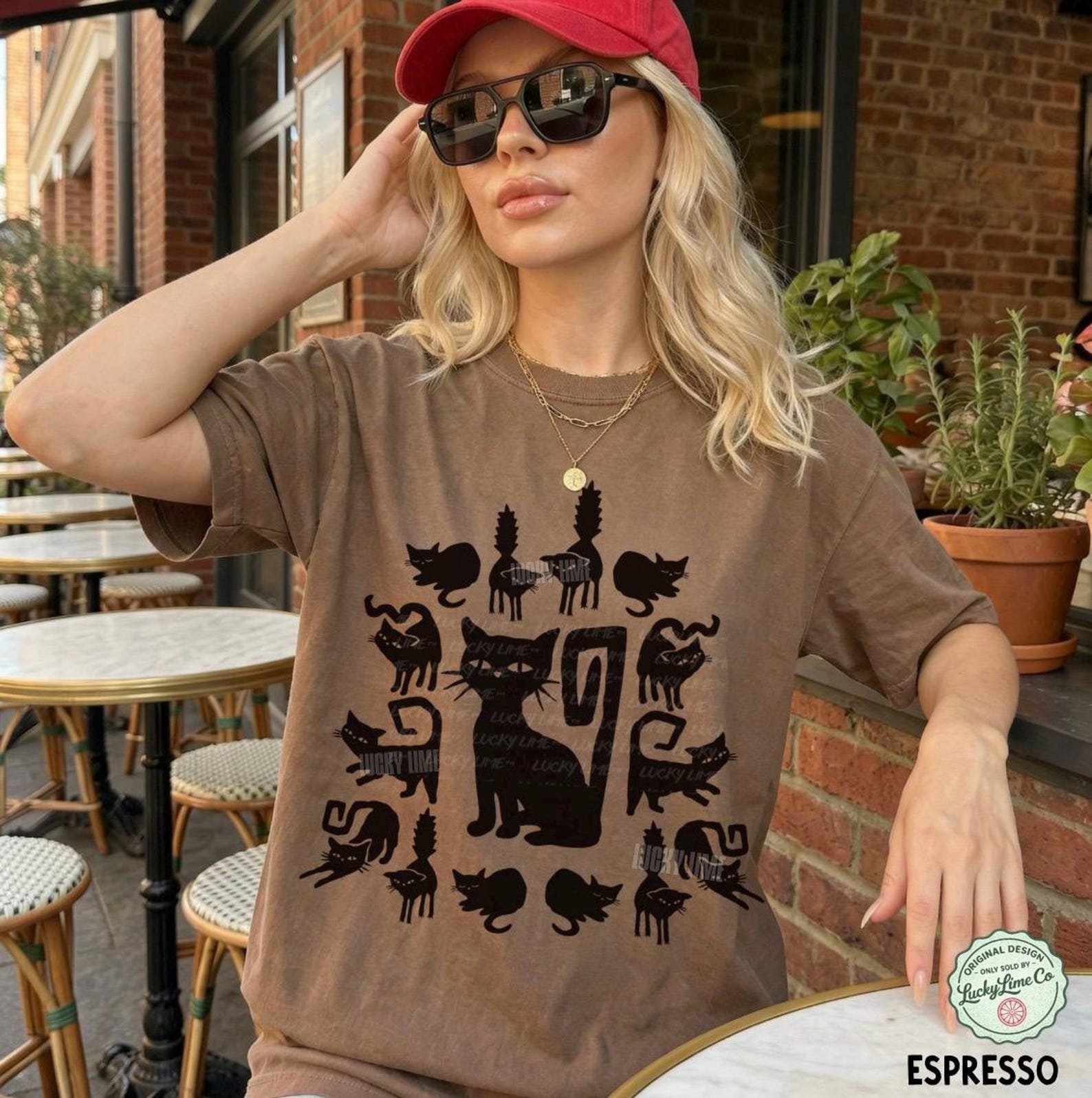 Black Cat Halloween Shirt, Black Cats Shirt, Retro Halloween Tshirt, Cute Halloween Tee, Womens Halloween Shirt, Comfort Colors®, Fall Shirt 7
