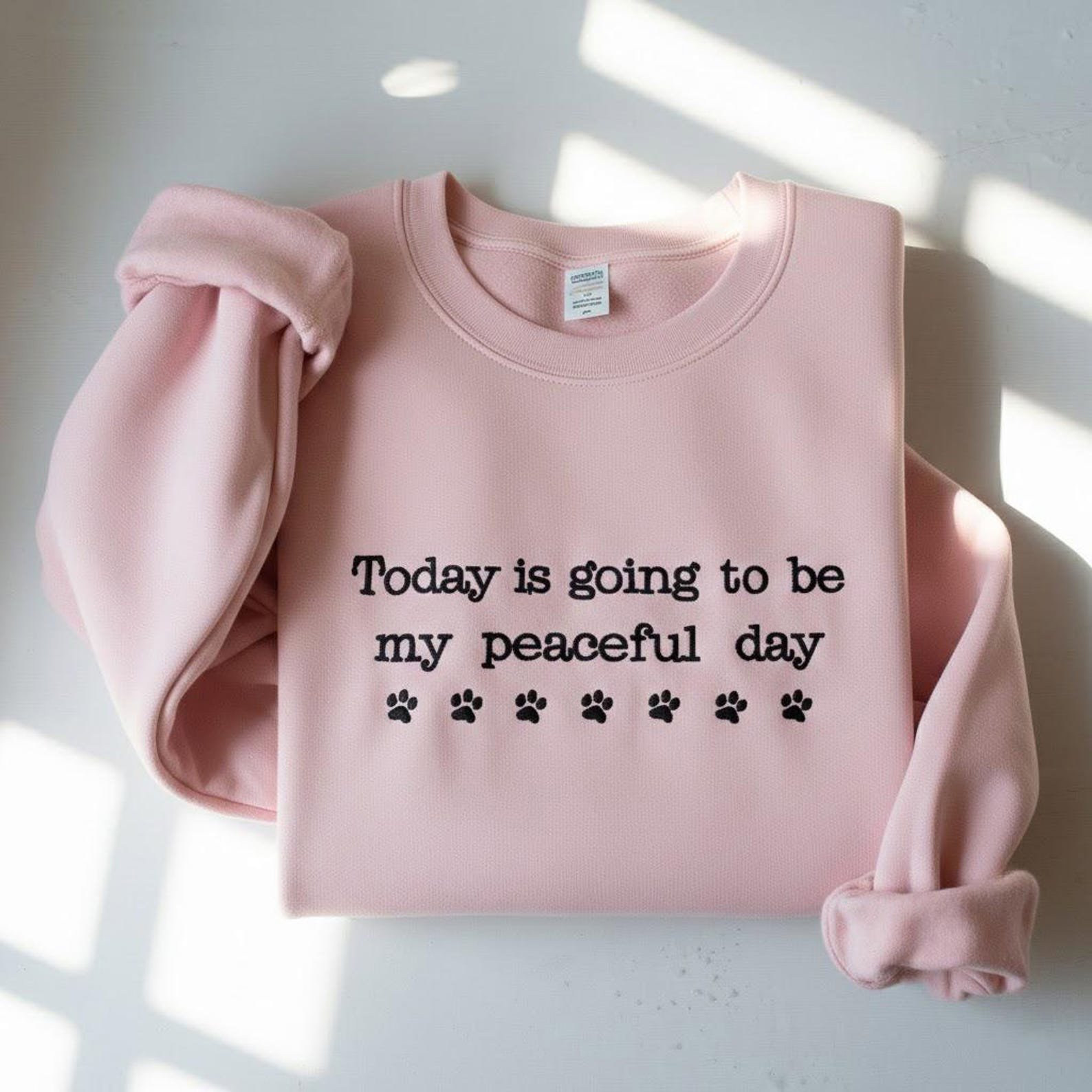 Embroidered Walk for Peace Sweatshirt, Today Is Going To Be My Peaceful Day Shirt, Peace Walking Monks with Aloka Shirt, Dog Lover Gifts 2