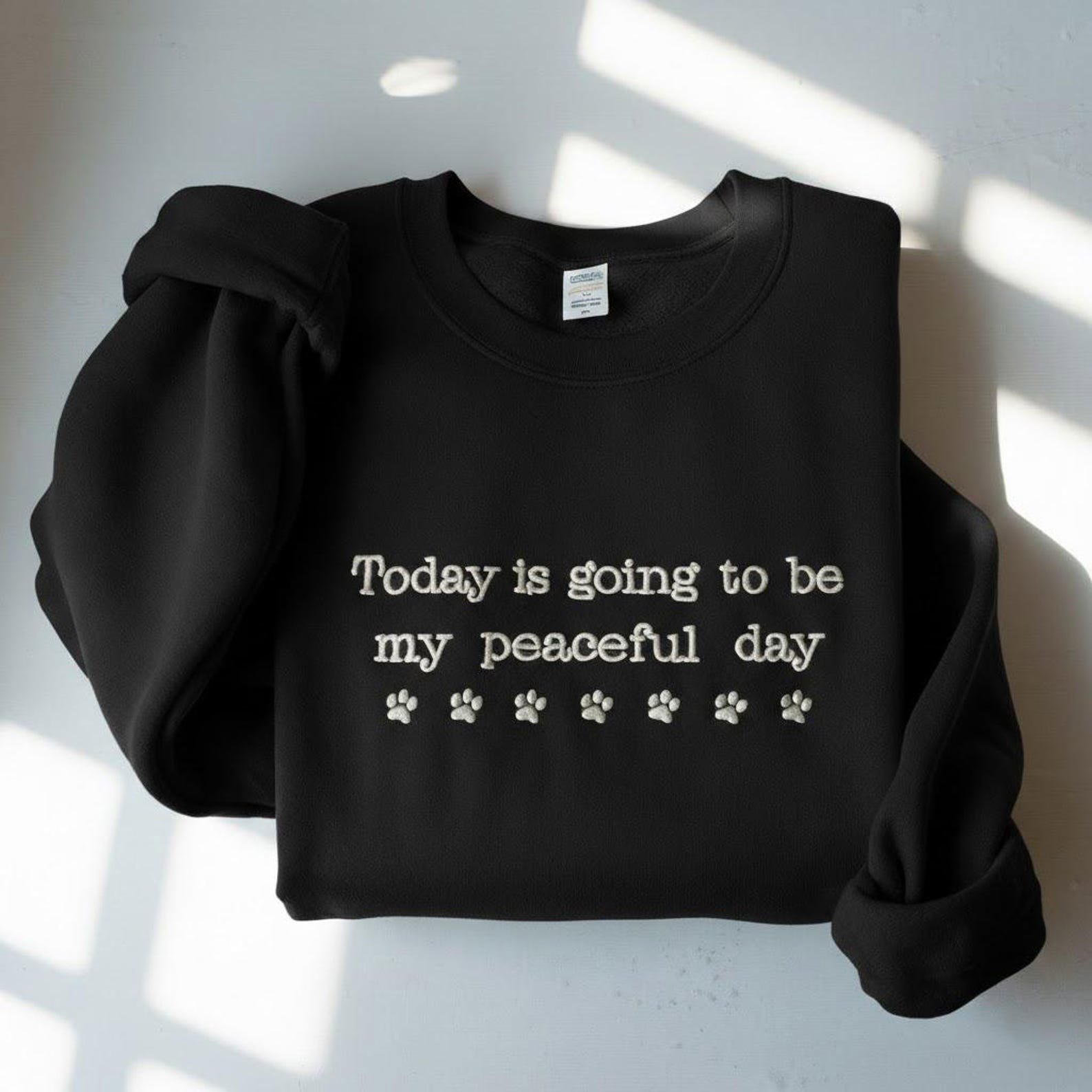 Embroidered Walk for Peace Sweatshirt, Today Is Going To Be My Peaceful Day Shirt, Peace Walking Monks with Aloka Shirt, Dog Lover Gifts 3