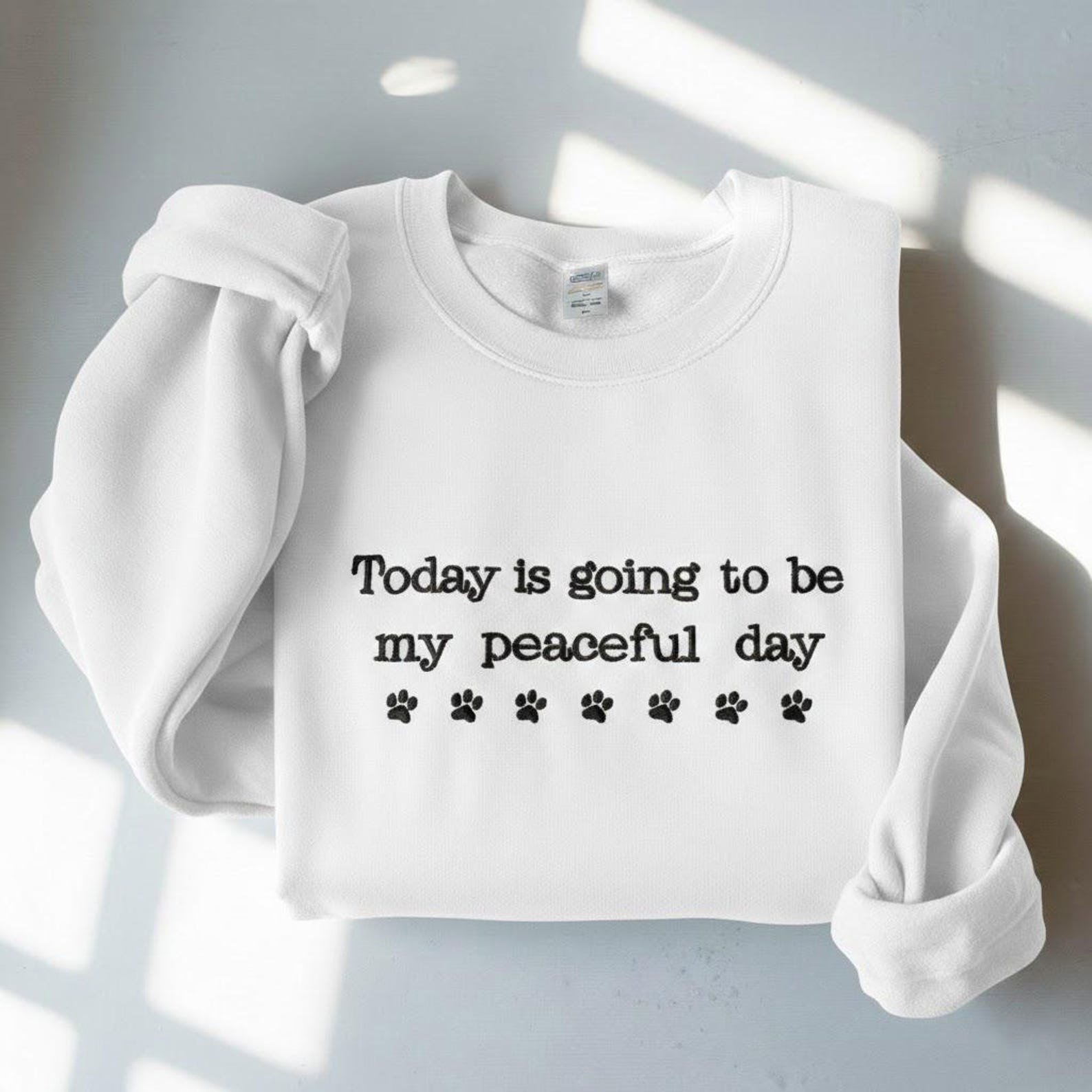 Embroidered Walk for Peace Sweatshirt, Today Is Going To Be My Peaceful Day Shirt, Peace Walking Monks with Aloka Shirt, Dog Lover Gifts 5