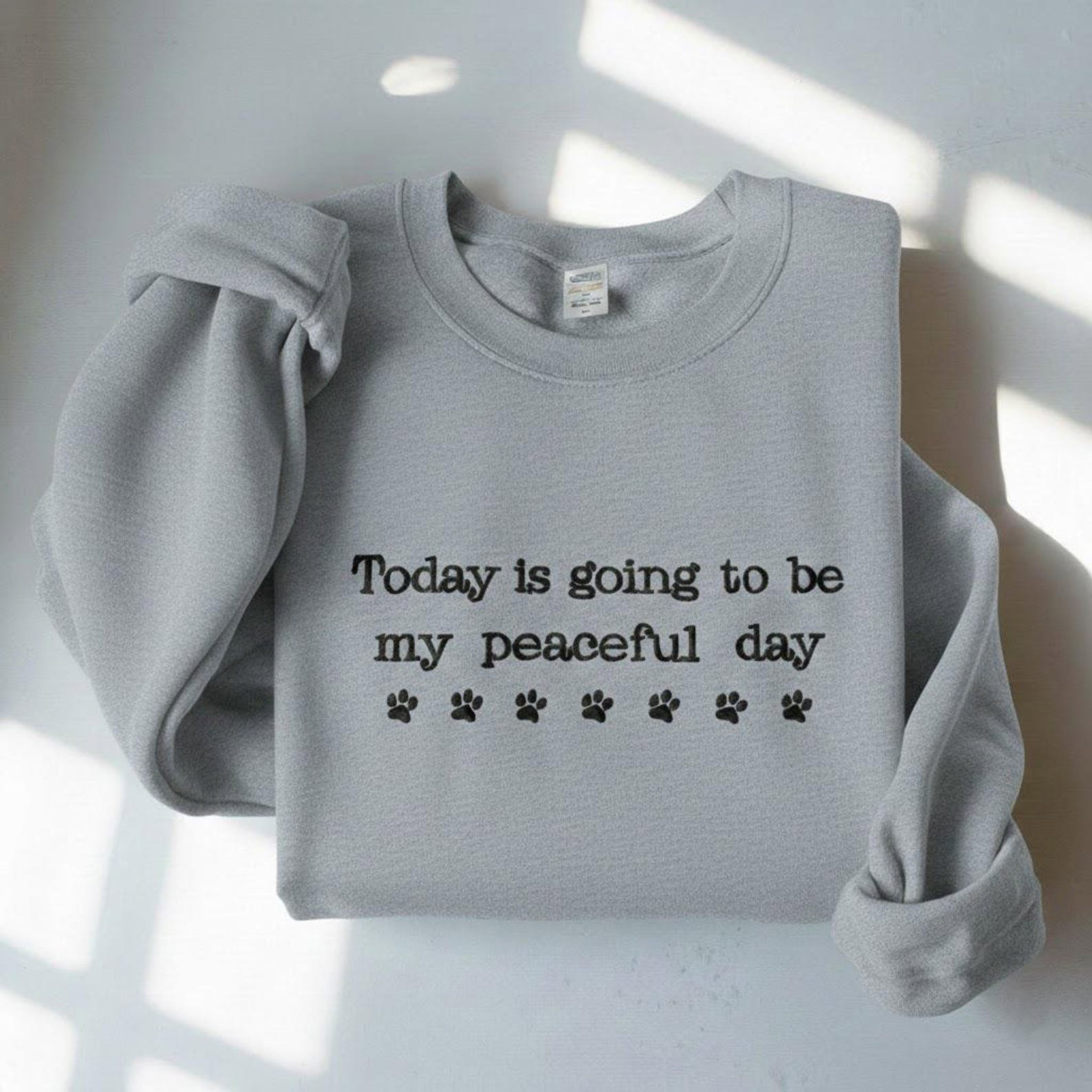 Embroidered Walk for Peace Sweatshirt, Today Is Going To Be My Peaceful Day Shirt, Peace Walking Monks with Aloka Shirt, Dog Lover Gifts 4