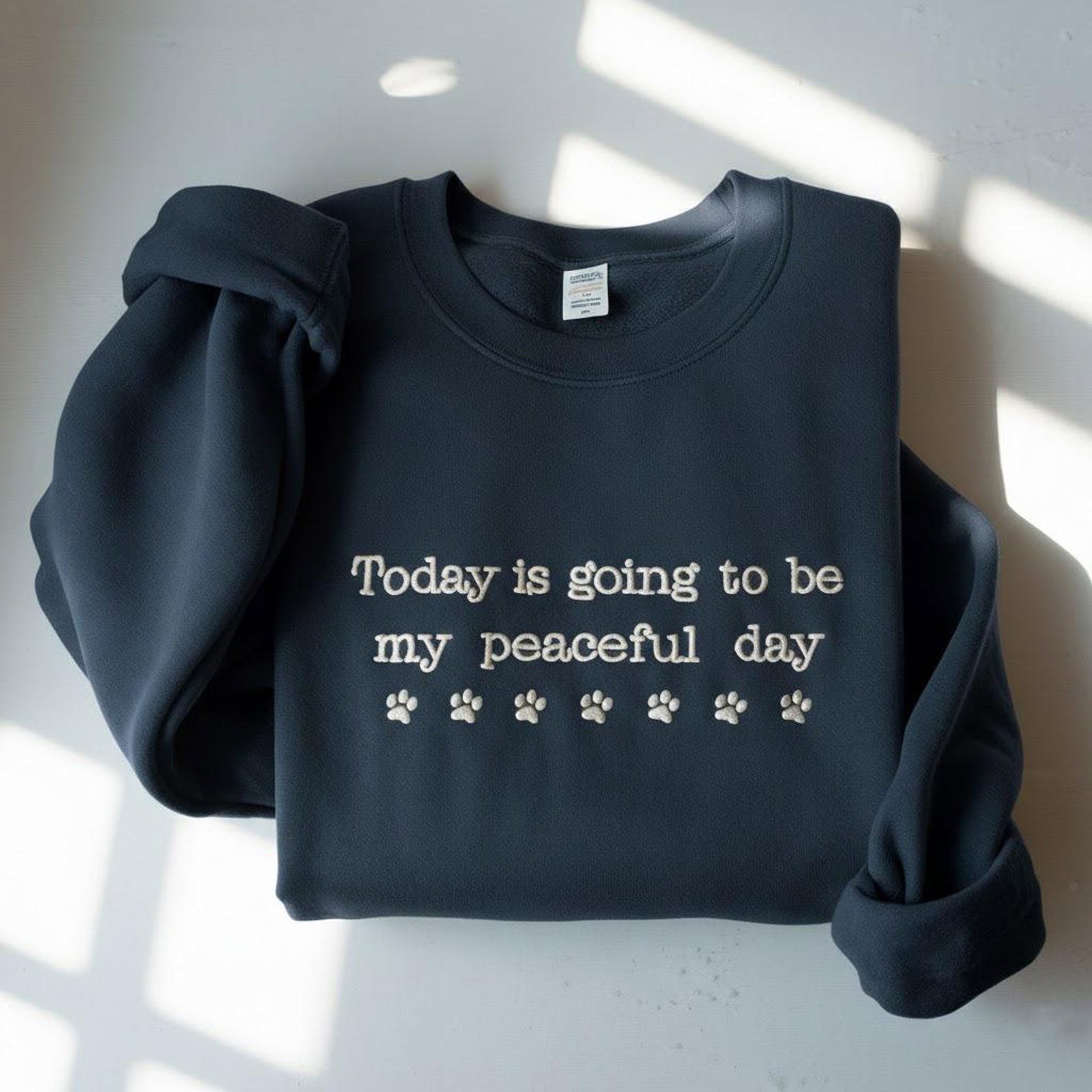 Embroidered Walk for Peace Sweatshirt, Today Is Going To Be My Peaceful Day Shirt, Peace Walking Monks with Aloka Shirt, Dog Lover Gifts 7