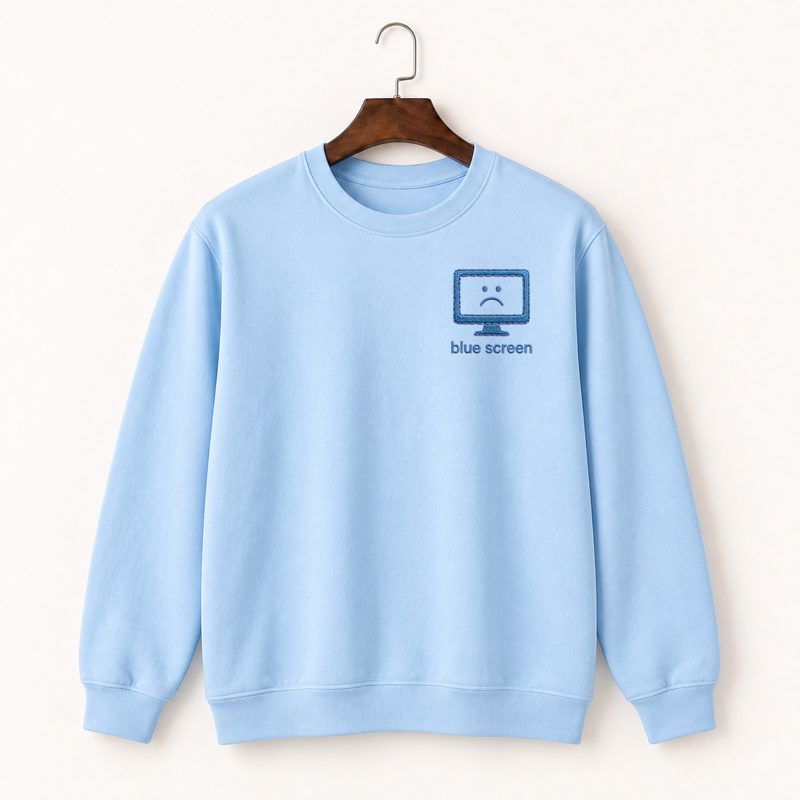 Blue Screen Of Death Face Crewneck Sweatshirt