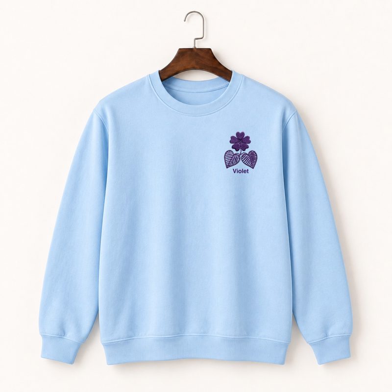 Violet Flower Crewneck Sweatshirt