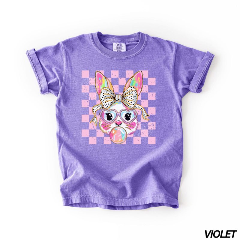 Kids Comfort Colors® Easter Bunny Shirt, Coquette Easter TShirt, Happy Easter Shirt, Coquette Bunny Shirt, Youth Easter, Girls Easter Tee