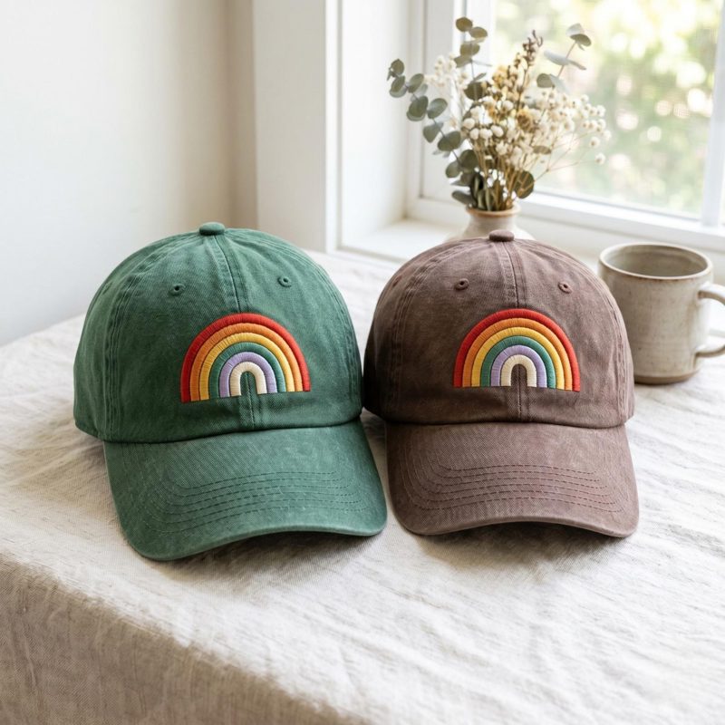 Embroidered Rainbow Hat, LGBTQ Dad Cap, Queer Gay Lesbian Pride Month Parade Hats